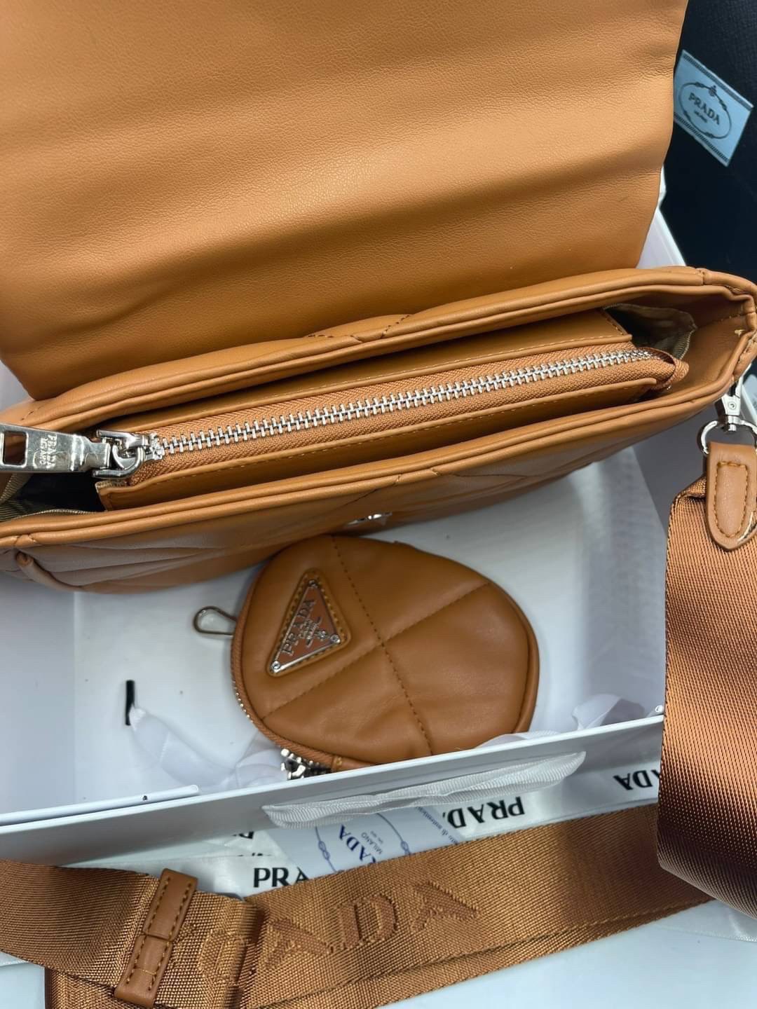 VIP 】PRADA System nappa leather patchwork bag หนังแท้ พร้อมส่งที่ไทย 6 สี