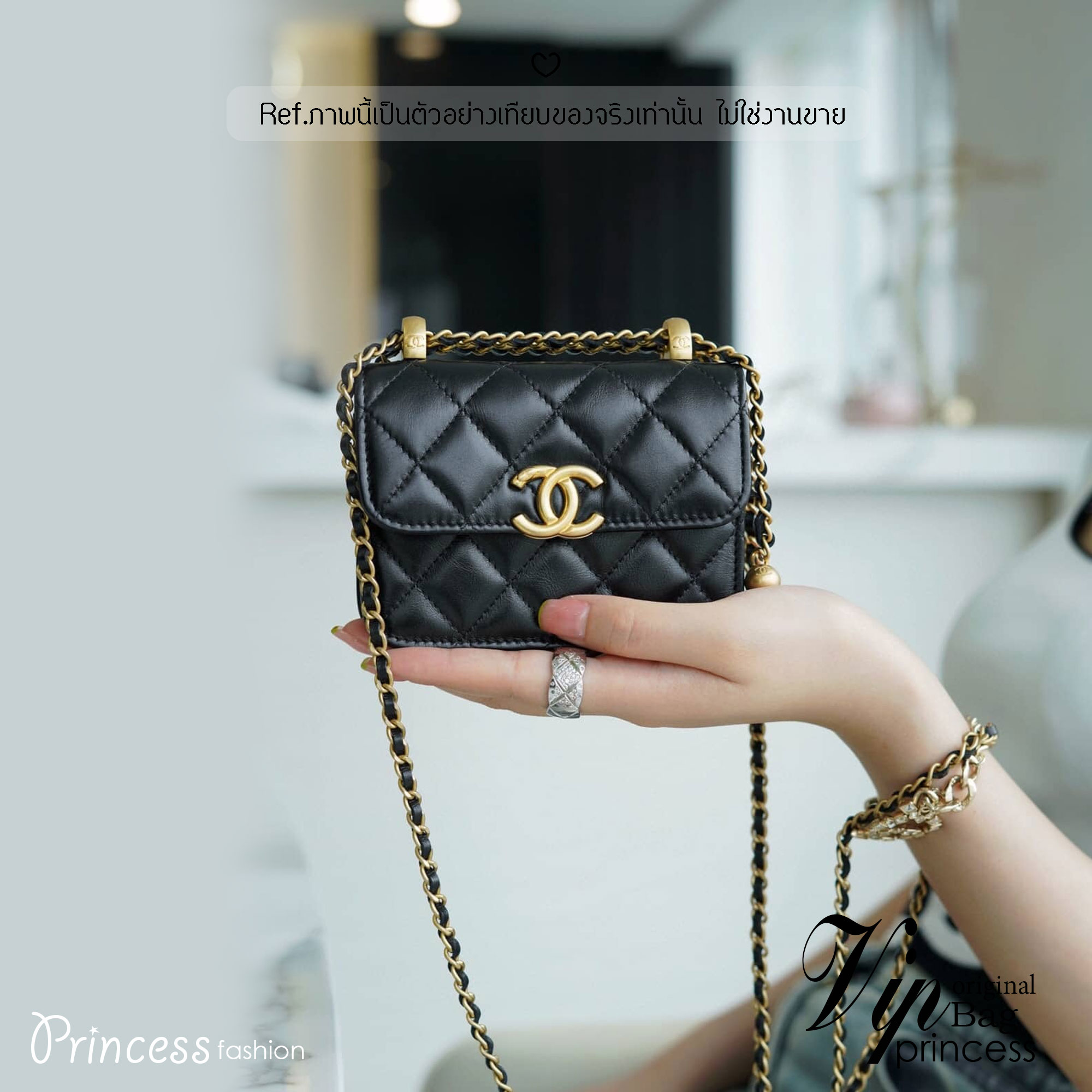 CHANEL 21A Mini Flap Coin Purse with chain กระเป๋าสะพายไซส์มินิน่ารักและสุดลัคชู หรูหราเกินเรื่อง โทนสีดำคลาสสิก โดดเด่นด้วยโลโก้สีทอง ดูแพงสุดๆ