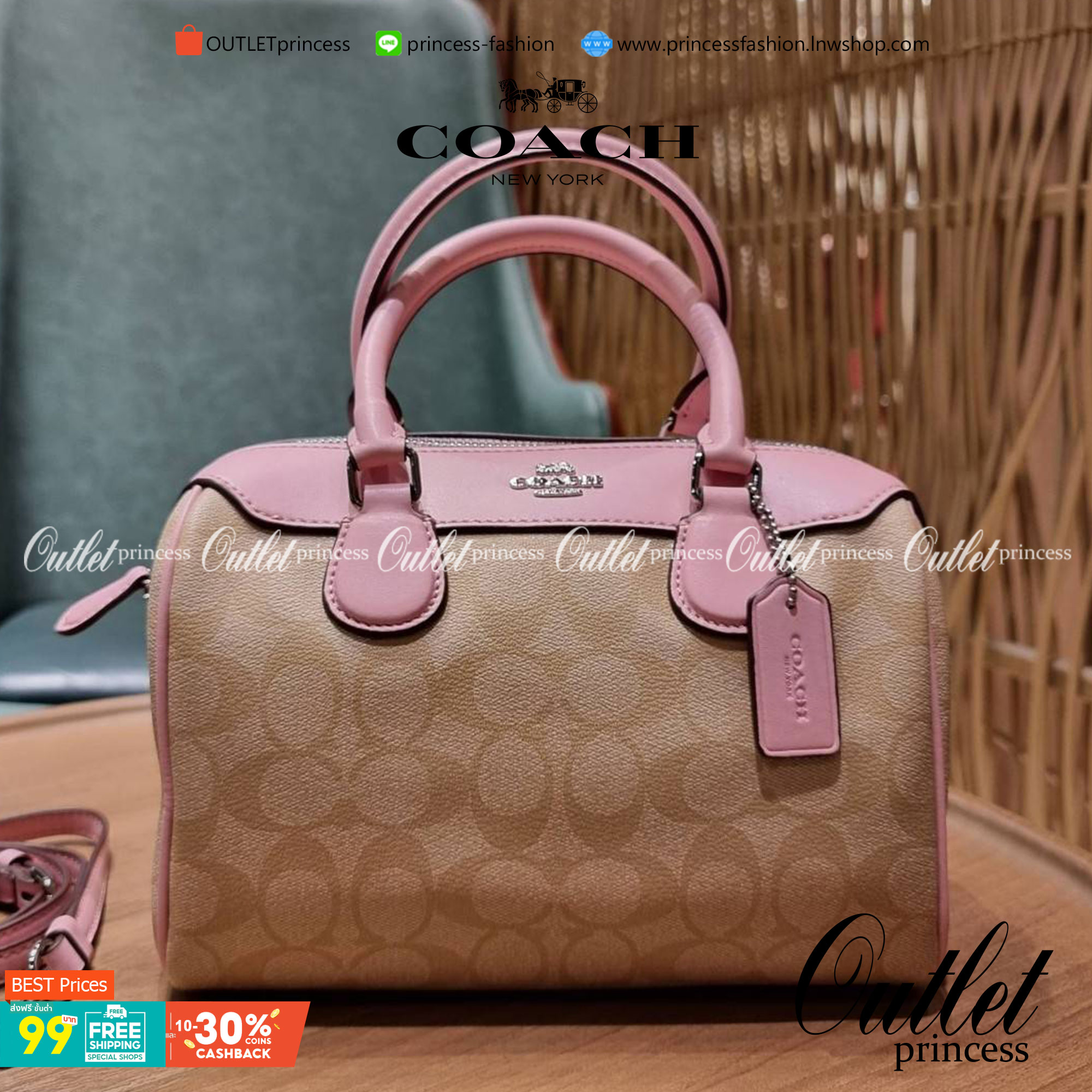 COACH F32203 MINI BENNETT SATCHEL IN SIGNATURE CANVAS กลับมาอีกครั้ง!! กับกระเป๋าทรงหมอนยอดฮิต 🥳 มีกี่สีก็ขายหมด วัสดุหนังแคนวาสเคลือบลาย ทรงสวยใช้งานได้ทุกโอกาส ภายในโล่งกว้างใส่ของได้เยอะ มีหูจับในตัว และสายสะพาย crossbody ปรับได้ตามตัว ใบนี้ไม่