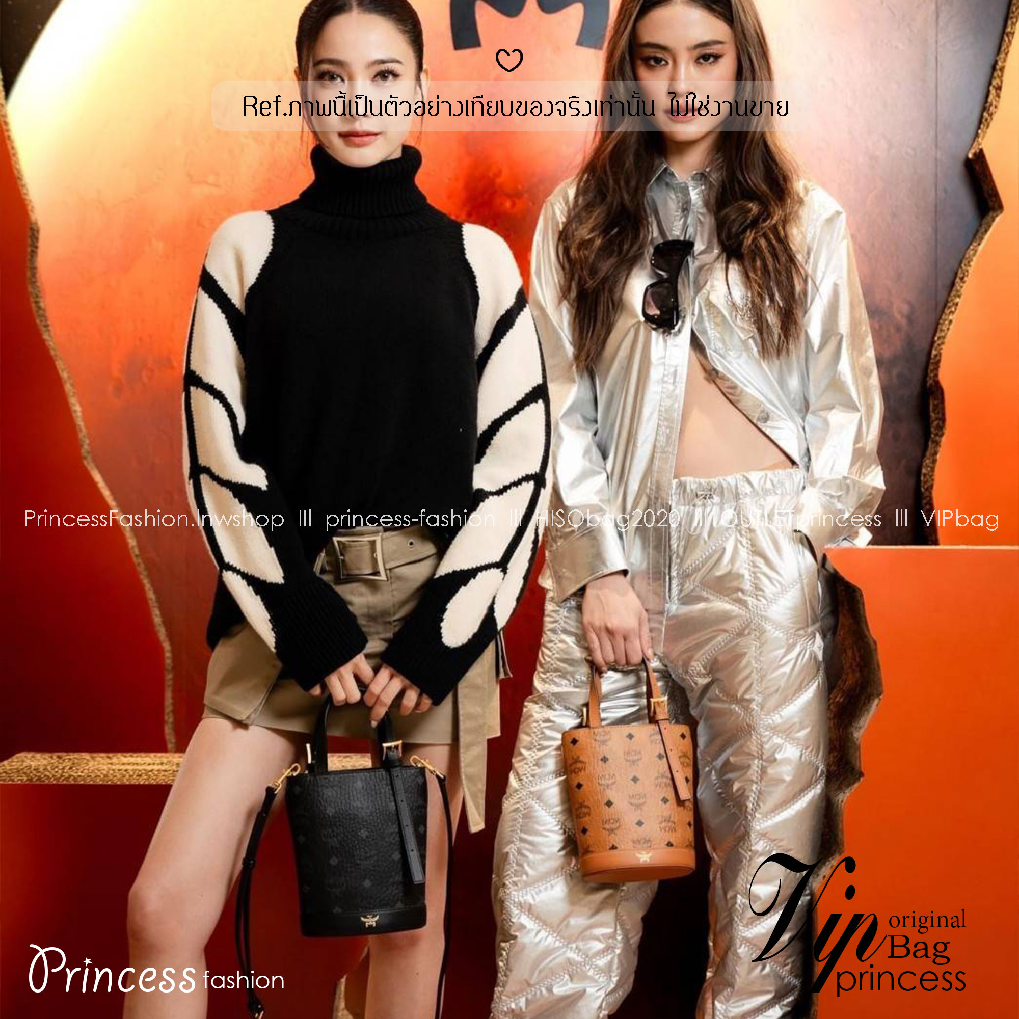 M.C.M AREN BUCKET TOTE IN VISETOS กระเป๋าทรงบัคเก็ต ขนาดกำลังสวย ไอเท็มใหม่ เกรดท็อปออริ 1:1 สลับแท้