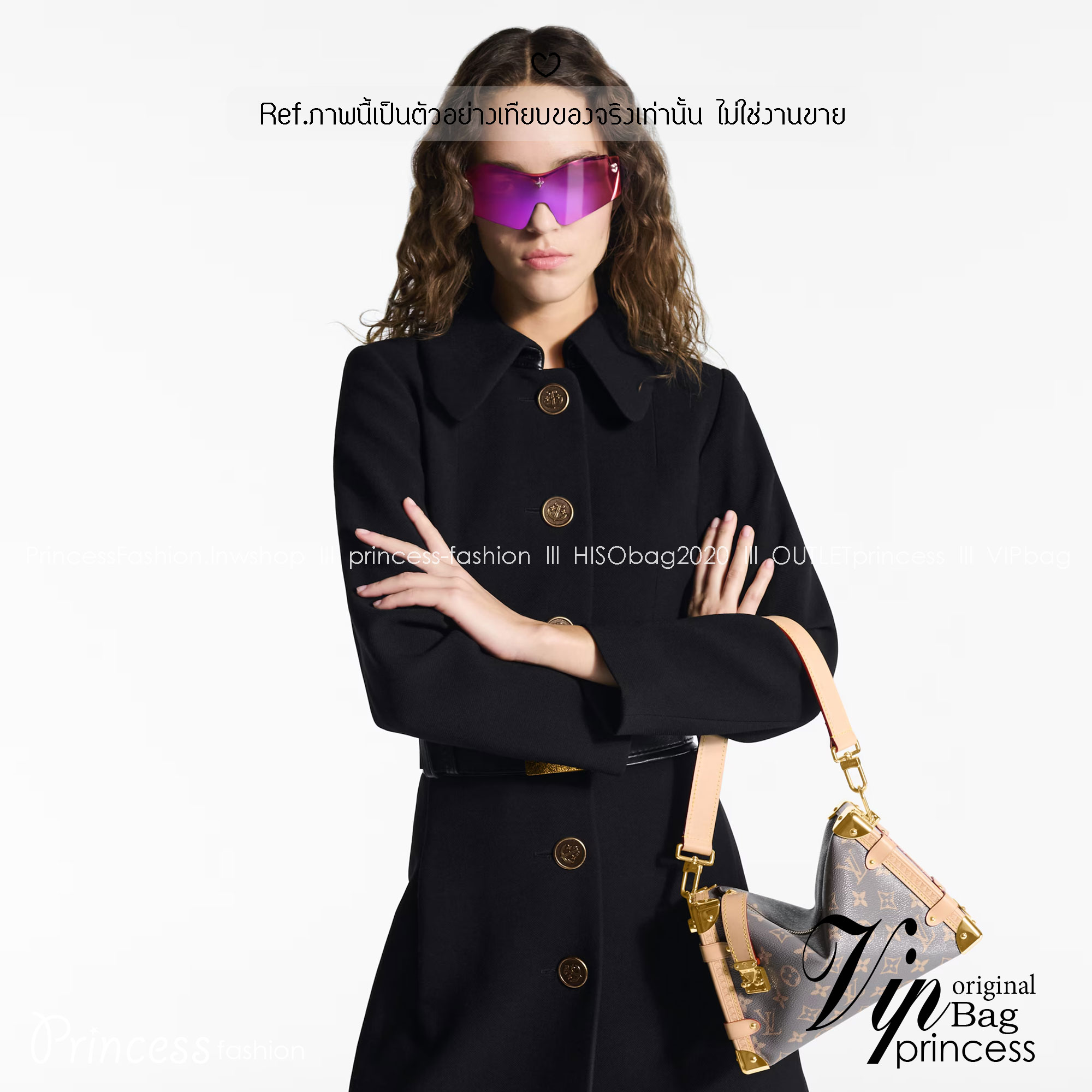 ORI หนังแท้ | LV Side Trunk MM Trianon Gray กระเป๋าสะพายทรงทรัรงค์ ด้วยโทนสีสไตล์ปารีเซียงอันหรูหราและรายละเอียดโทนสีทอง