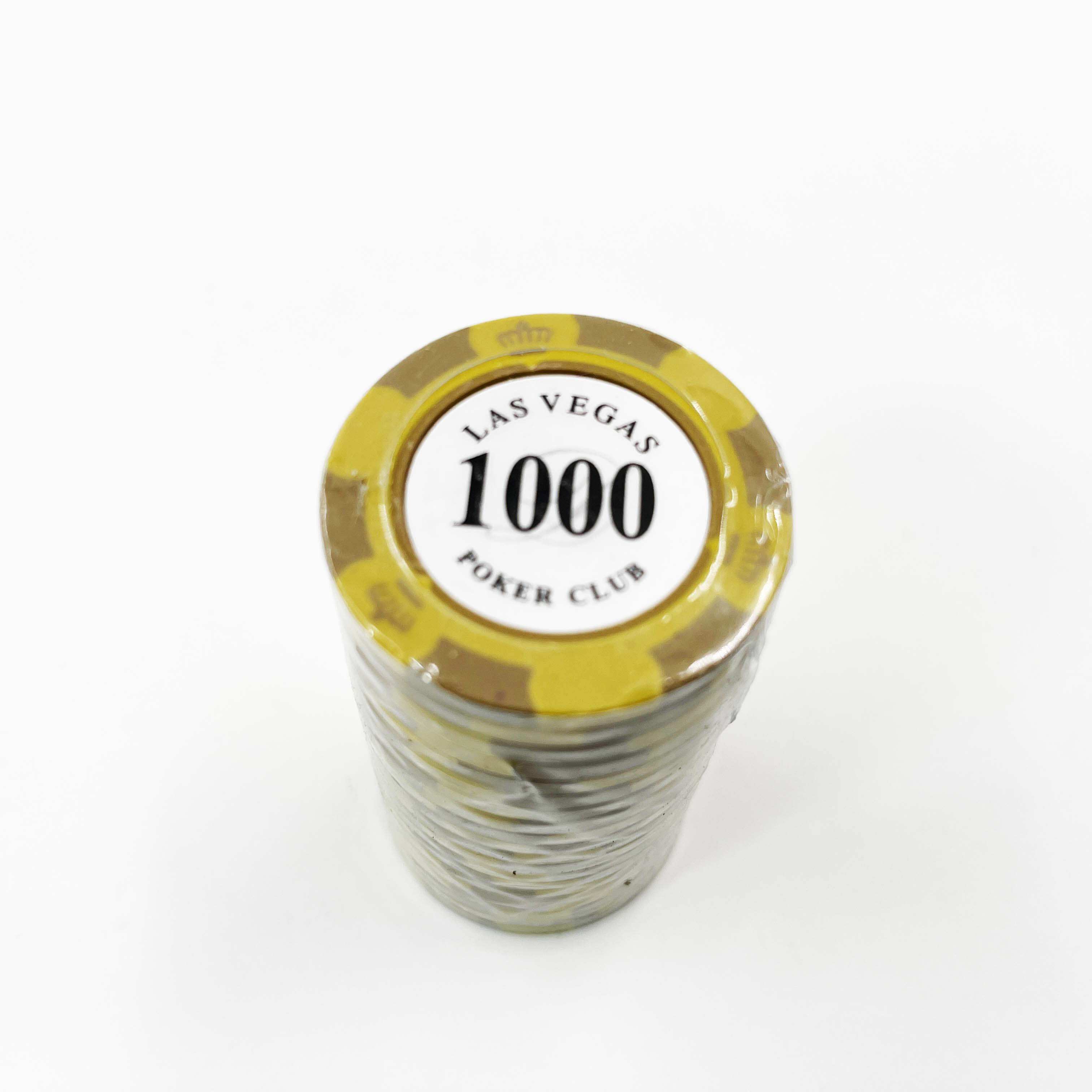 ชิปโป๊กเกอร์เกรดพรีเมี่ยมซื้อแบบแยกเหรียญ น้ำหนักขนาดมาตรฐานลาย Lasvegas (แบรนด์ Poker Club)