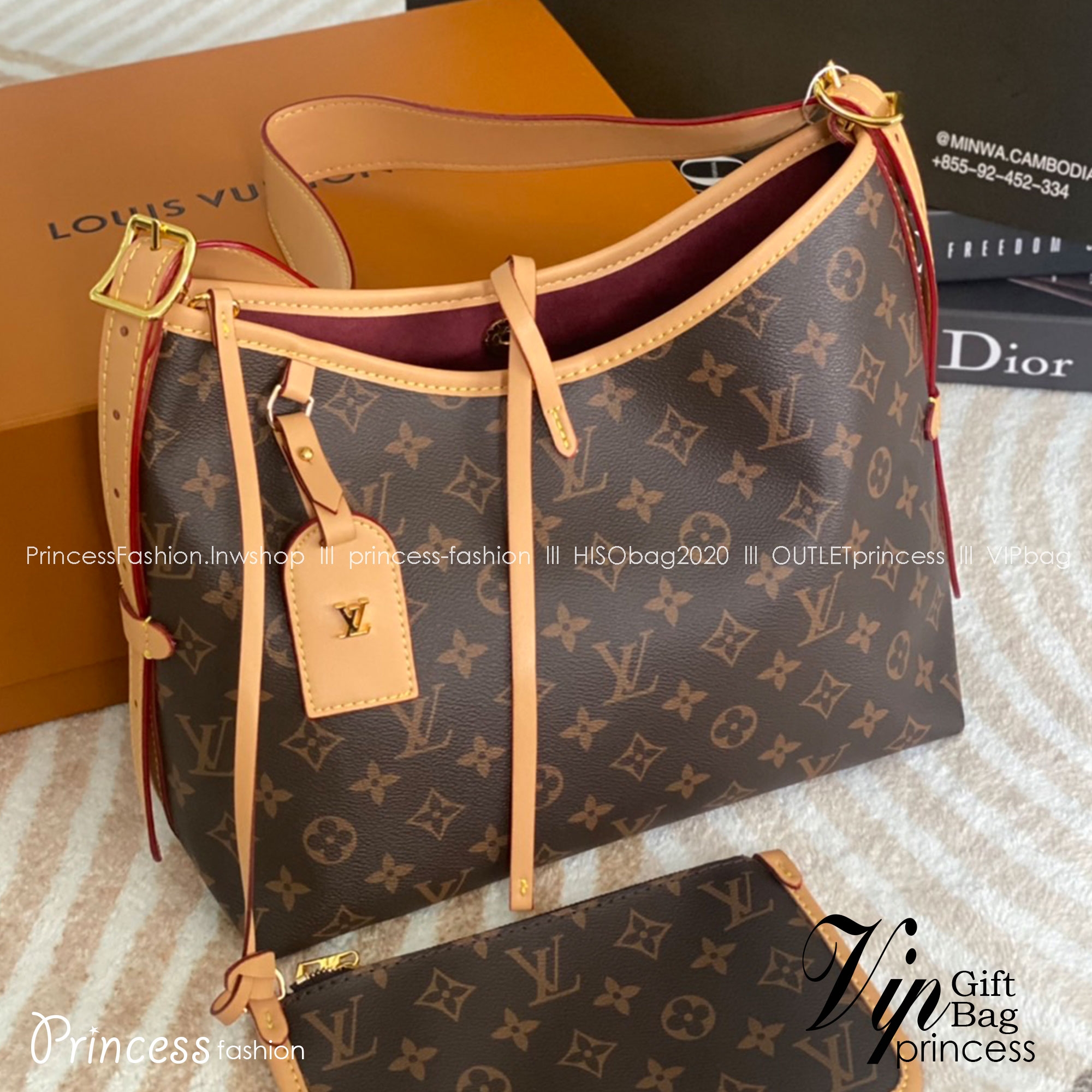 LV CarryAll PM Monogram / LV HOBO BAG / LV Tote Shopping Bag เกรดออริจินอล พร้อมส่งที่ไทย กระเป๋าถือแคนวาสแต่งขอบหนัง ผสานเสน่ห์สวยงามเข้ากับดีไซน์ที่ง่ายต่อการใช้งาน พกพาไปได้ทุกที่