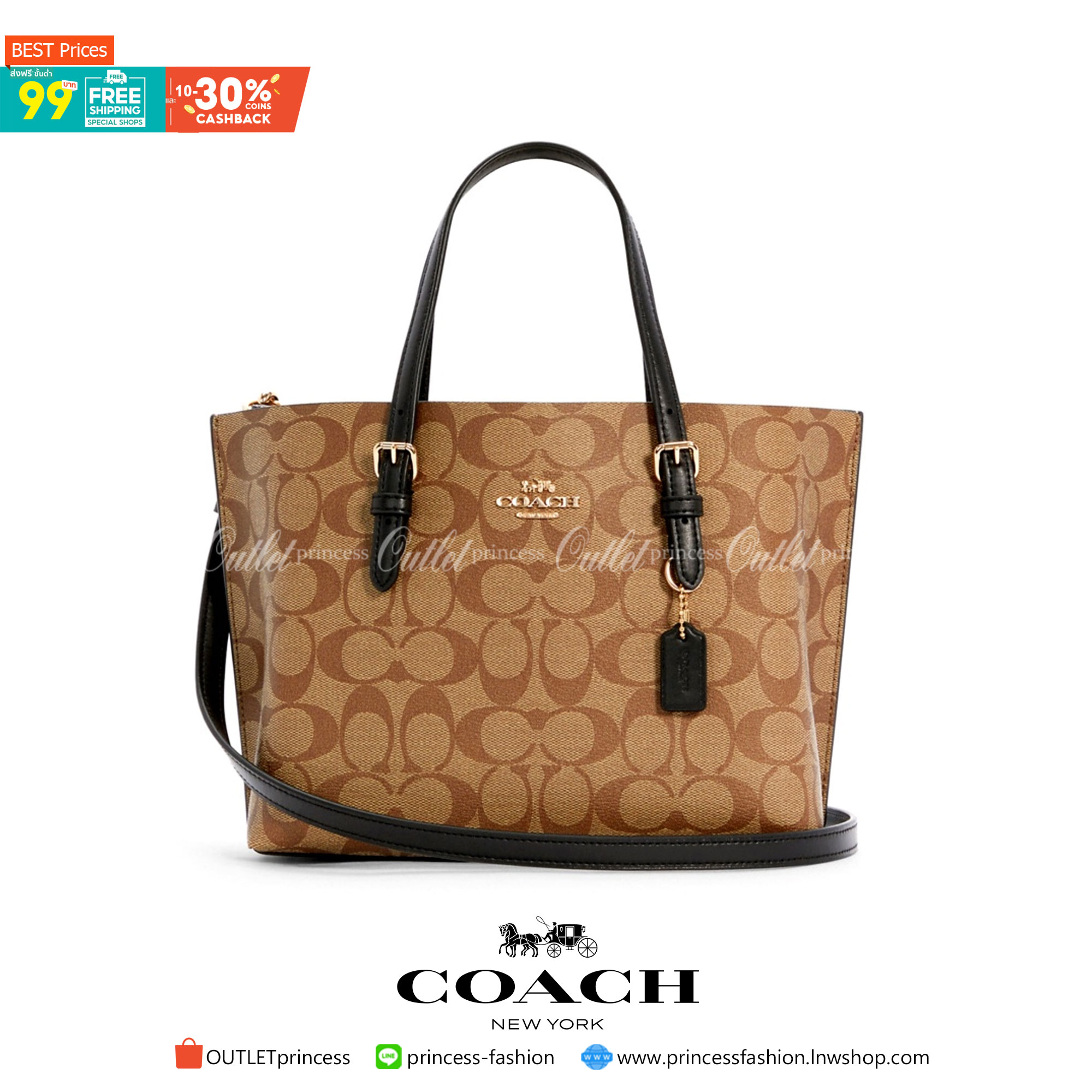 COACH C4250 MOLLIE TOTE 25 IN SIGNATURE CANVAS น้องมาแล้วจ้าาา ใหม่ล่าสุด กระเป๋าโท้ทไซส์เล็กที่สาวๆตามหา ดีไซน์คลาสสิคเหมือนเดิม เพิ่มเติมคือสะดวกขึ้นเยอะ!! ย่อส่วนมาจากใบใหญ่เป๊ะๆ น่ารักน่าใช้มากๆ วัสดุหนังแคนวาสเคลือบลาย ภายในโล่งกว้าง มีช่องซิปกลางใส่