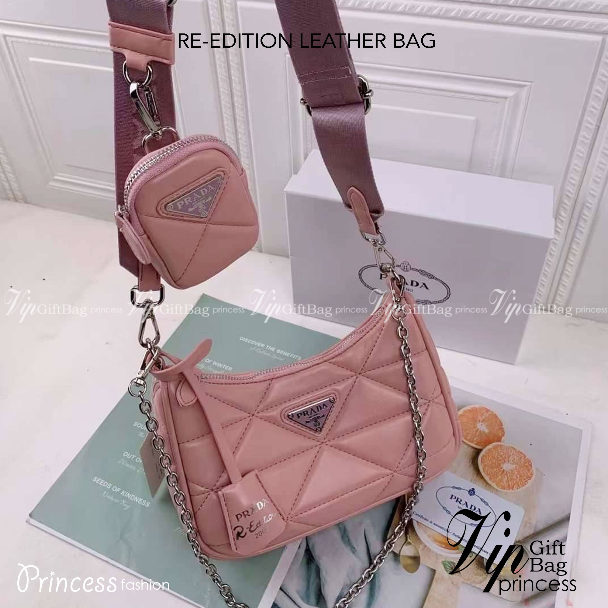 PRADA RE-EDITION LEATHER BAG กระเป๋าสะพายงานหนังซอฟ ไอเท็มสุดปัง ที่ฮิตตลอดกาลไม่ว่าจะปีไหนๆ จัดให้ครบทั้งสีขายดีและสีใหม่ล่าสุด ที่สายคุณหนูห้ามพลาด!!