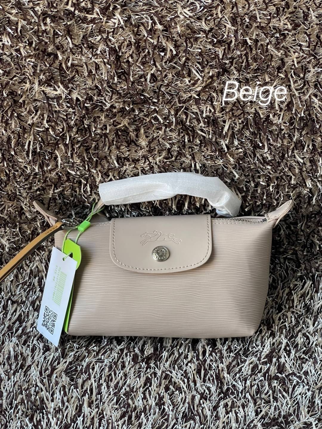 LONGCHAMP LE PLIAGE CITY POUCH WITH HANDLE Taupe - Canvas (ไม่มีสายยาว) กระเป๋าเครื่องสำอางแบบมีซิปพร้อมหูหิ้วใบนี้เหมาะสำหรับการจัดระเบียบกระเป๋าของคุณ