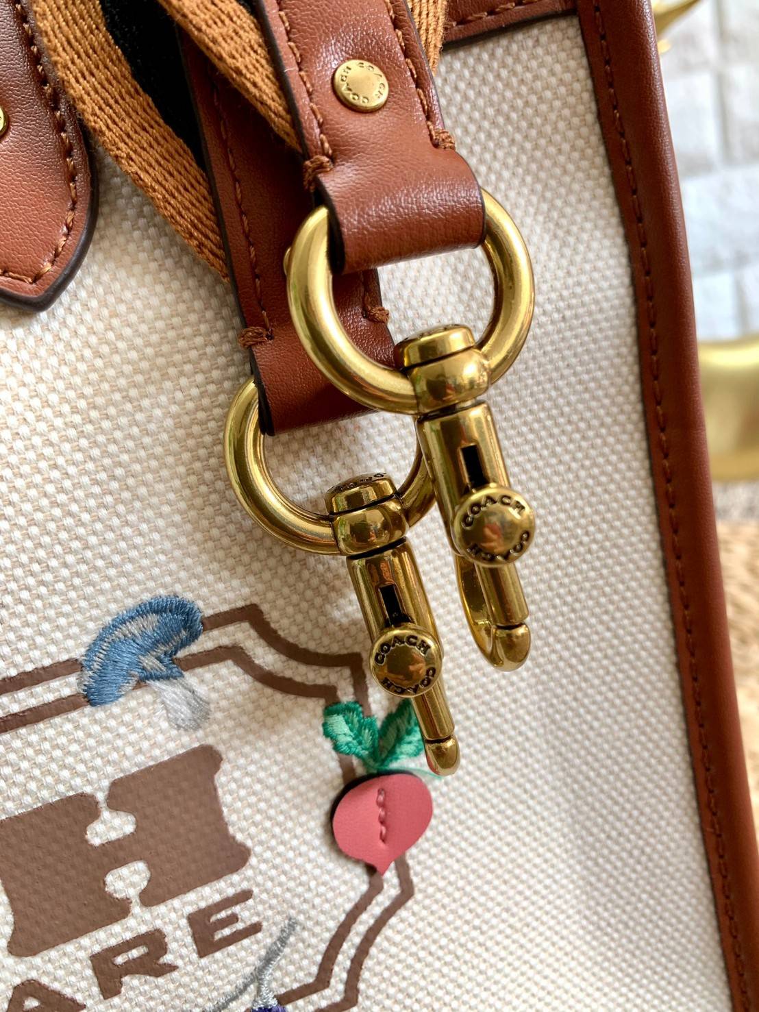 COACH Garden Embroidery women's square tote bag LIMITED EDITION COACH X HBC COLLECTION