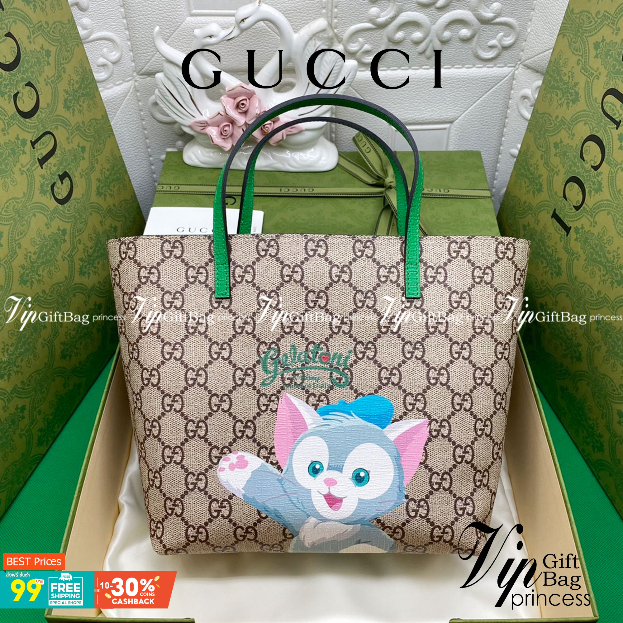 (รวมแบบ) หนังแท้ GUCCI Animal-Friendly Gucci Kid GG Supreme Tote Bag ลายใหม่น่ารักมากเลยค่าา งานหนังแท้ทรงตั้งสวย ขนาดกะทัดรัด จุของได้เยอะ ใช้ได้ทั้งเด็กและผู้ใหญ่ น่ารักมากค่ะ