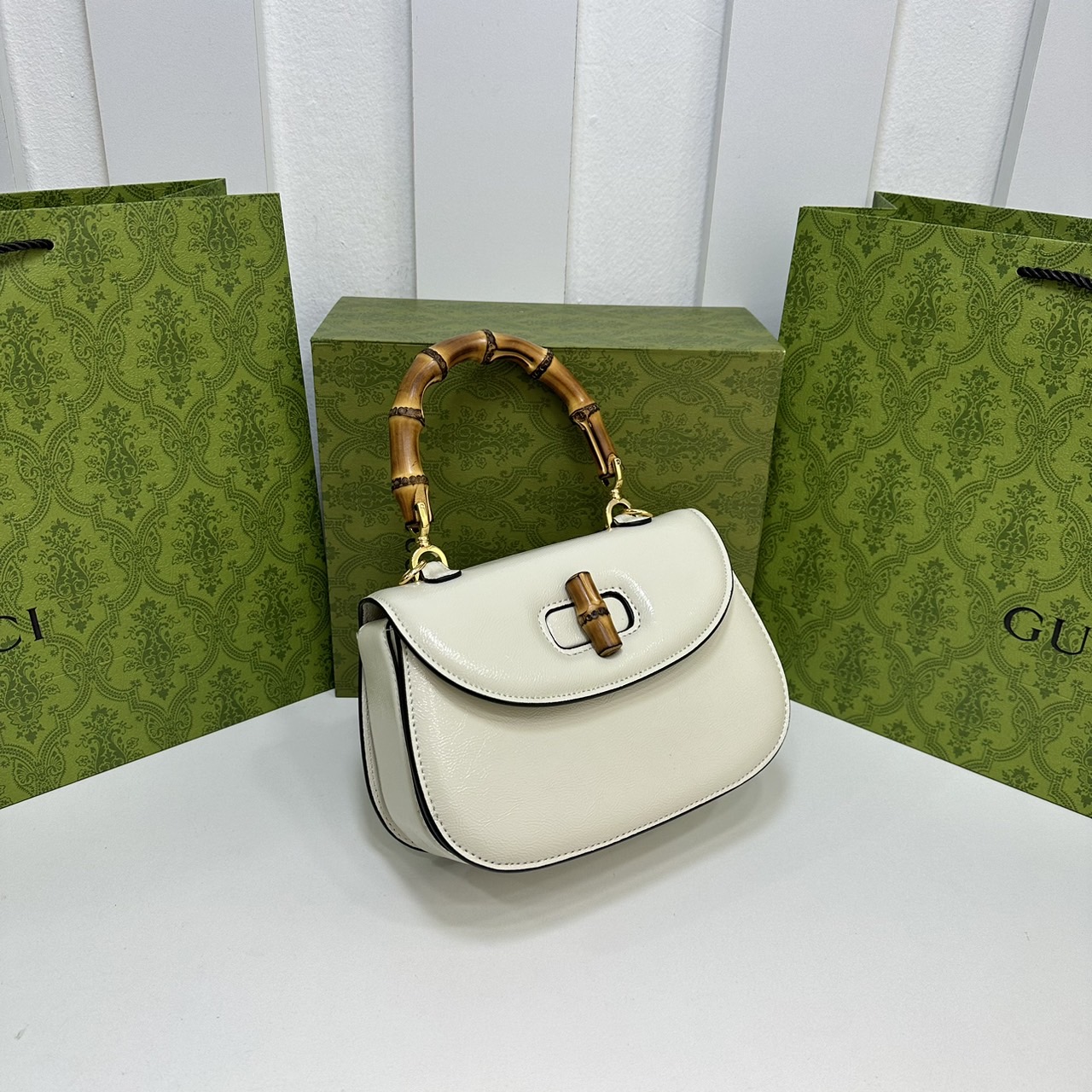 GUCCI BAMBOO 1947 TOP HANDLE BAG กระเป๋าถือ/สะพาย มือจับลายไม้ไผ่หรูหรา เกรดออริ สลับแท้ 1:1 ใช้งานต่างประเทศได้