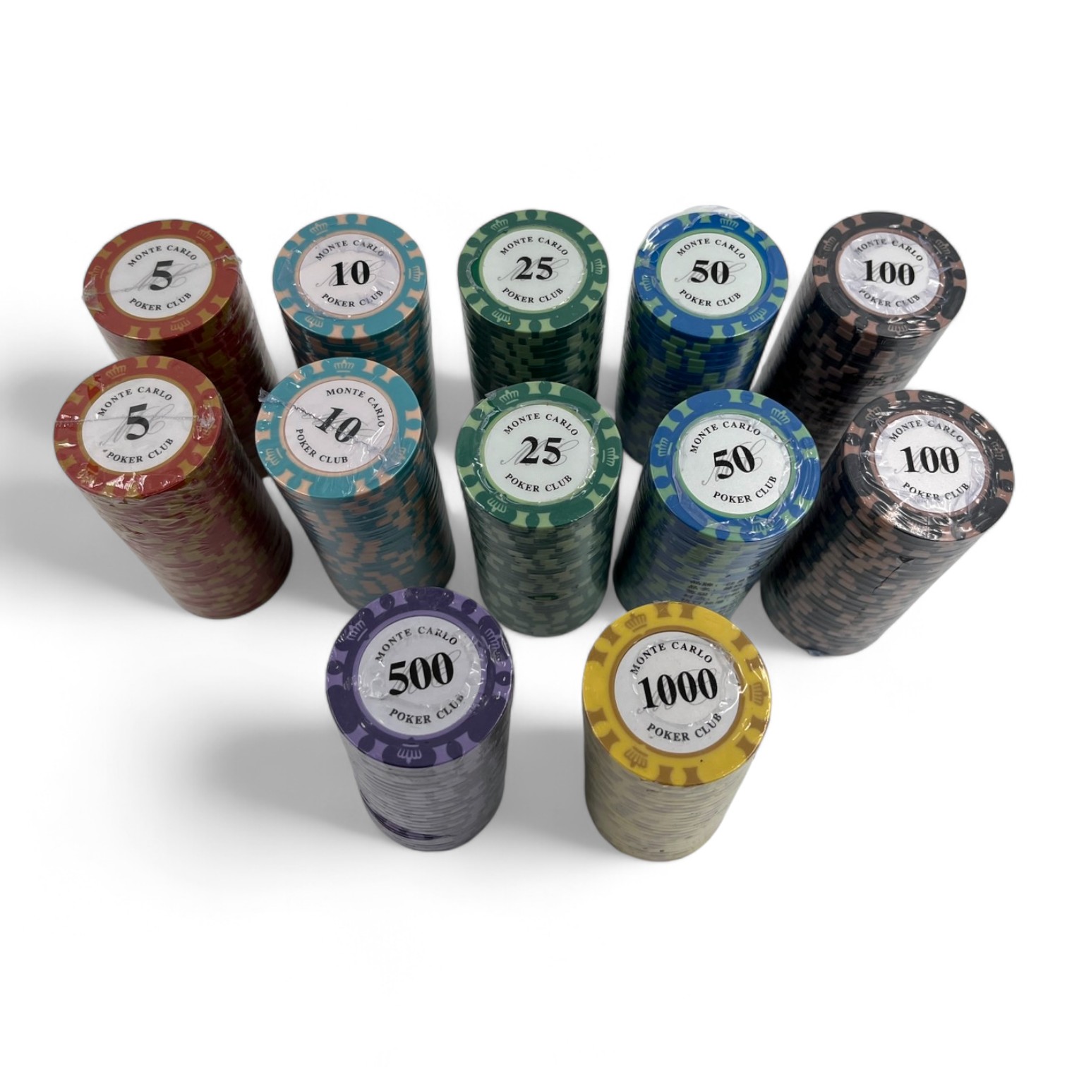ชุดชิปโป๊กเกอร์เกรดพรีเมี่ยม น้ำหนัก14g.MONTE CARLO (แบรนด์ Poker Club)
