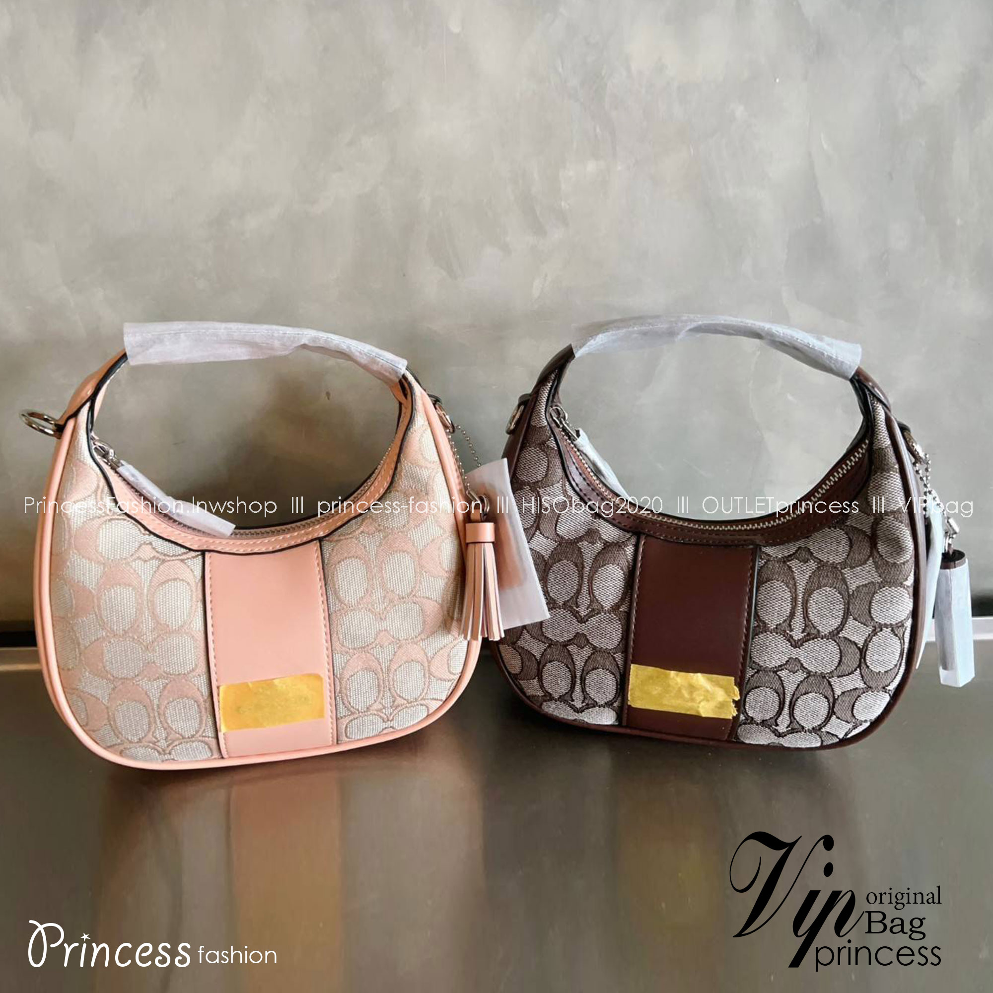 COACH CARMEN MINI CROSSBODY IN SIGNATURE JACQUARD กระเป๋ารูปทรงพระจันทร์โค้งมน น่ารักน่าใช้มากๆ!! เกรดท็อปออริ เกรดดีสุด สลับแท้ 1:1 ใช้ต่างประเทศได้