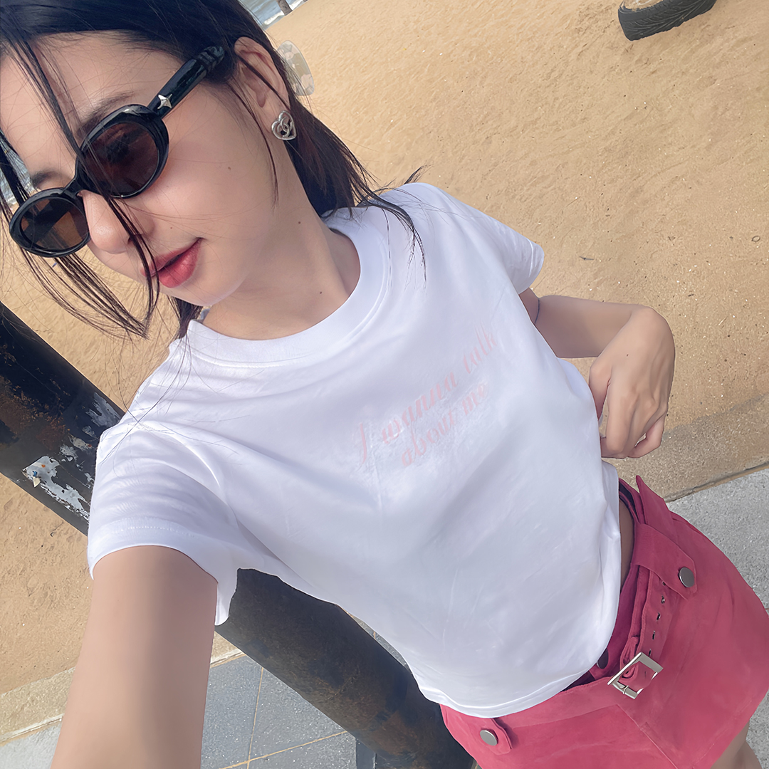 พร้อมส่ง 🍋 เสื้อยืด BABY TEE เสื้อครอปสกรีนลายน่ารักมาก (IN38722)