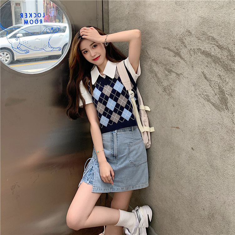 พร้อมส่ง 🍋🎪 Minlano tops เสื้อกั๊กไหมพรมลายสวย (36276)