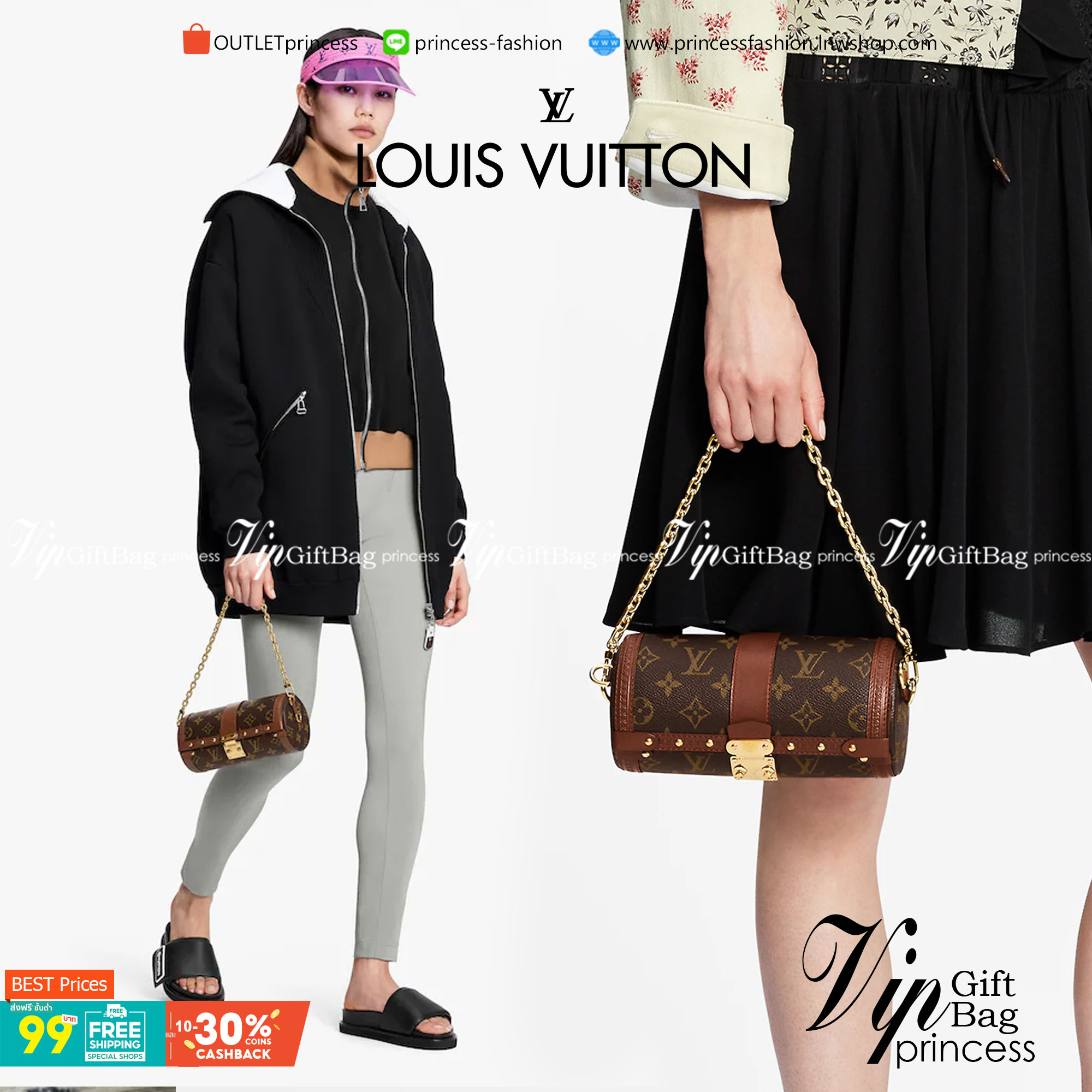 LV PAPILLON TRUNK Monogram coated canvas กระเป๋าสะพายทรงหมอน งานเปิดหน้าหนังลายโมโนแกรม อะไหล่ปั้มทุกจุด เกรดงานสวยเกินราคา ภาพสินค้าถ่ายจากงานขายจริง ใช้งานต่างประเทศได้