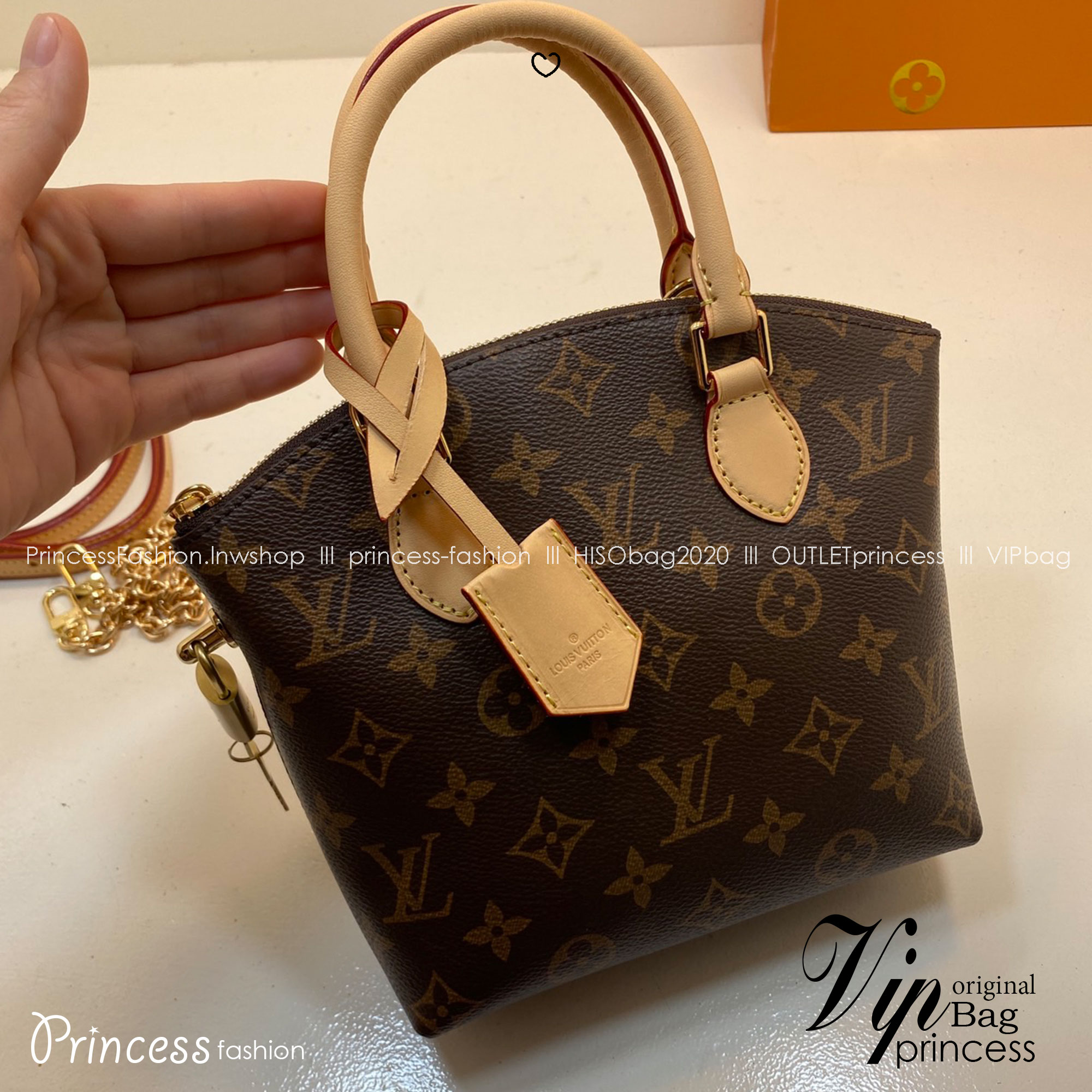 LV Lockit BB bag กระเป๋าถือทรงโท้ทวินเทจรุ่นยอดนิยม พร้อมสายโซ่และสายหนัง ปรับใช้งานได้หลายโอกาส สวยงามเป็นอมตะ เกรดออริ 1:1 ใช้งานต่างประเทศได้