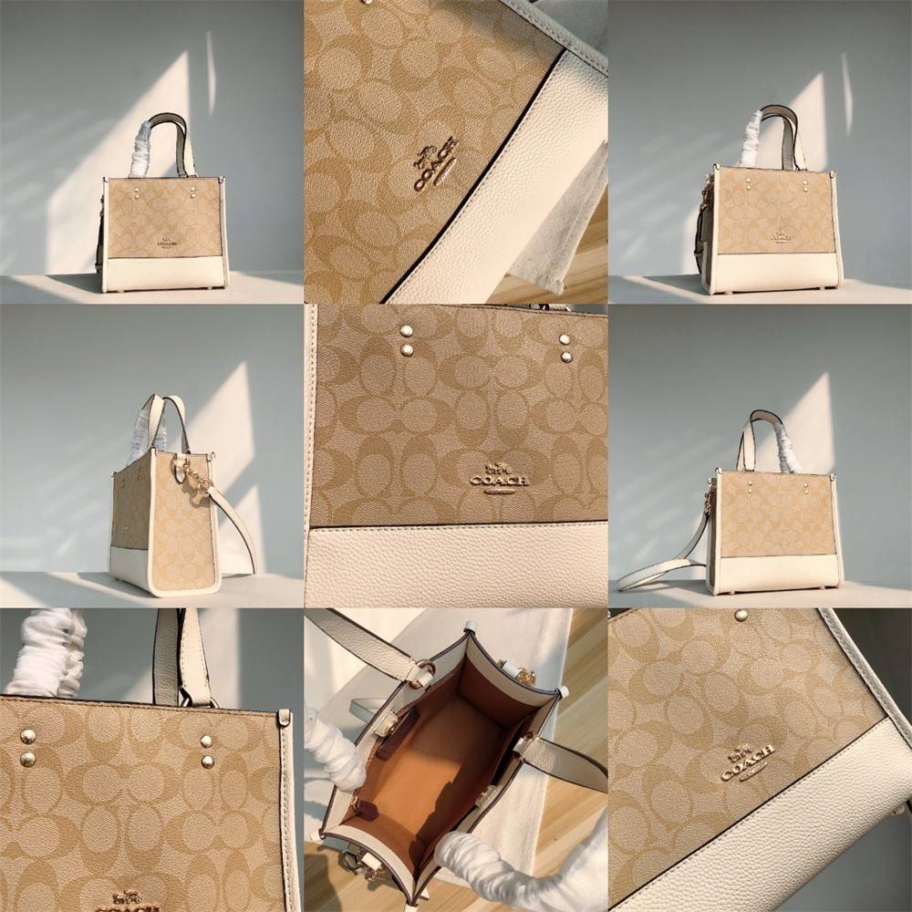 OUTLET 】COACH C5122 DEMPSEY TOTE 22 IN SIGNATURE CANVAS แรงดี กระหน่ำยอดสั่งซื้อมากจ้าแม่!! กระเป๋าทรงโท้ท 22 ที่ขนาดน่ารักน่าใช้มากๆ สาวๆถูกอกถูกใจกันนับไม่ถ้วน!! ฟังก์ชั่นการใช้งานสะดวกที่สุด มีทั้งสายคล้องในตัว และสายครอสบอดี้ ดีไซน์คลาสสิคเรียบหรู วัส