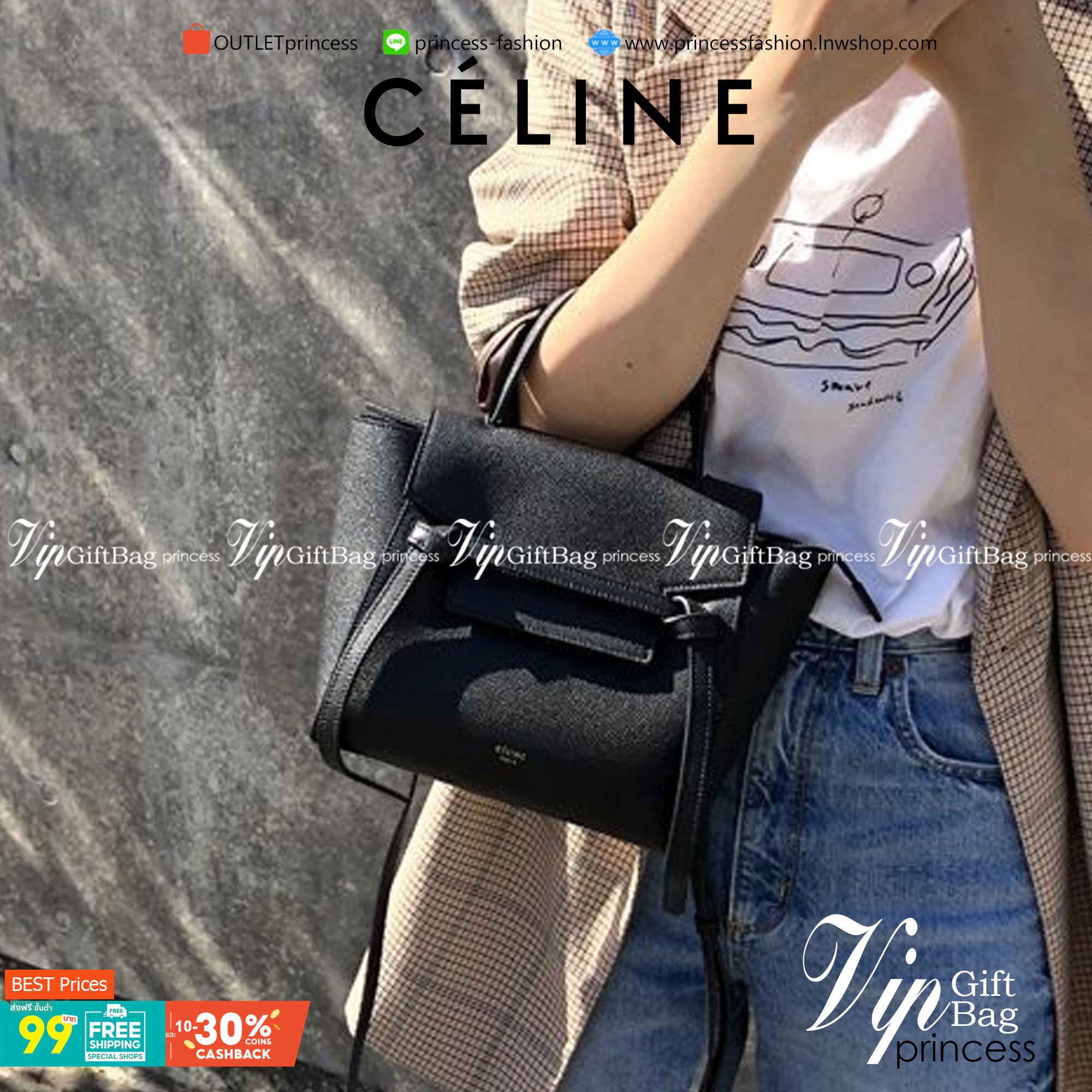 Celine NANO BELT BAG กระเป๋ารุ่น Belt Bag จาก CELINE เป็นกระเป๋าถือที่มีสไตล์มินิมอล และดูเรียบง่าย แต่หรูหรา ครองใจสาวก CELINE ได้เป็นอย่างดี โดยรวมแล้วรูปทรงของกระเป๋าถือว่าออกแบบมาได้อย่างพอดี ไม่มากหรือน้อยจนเกินไป คือช่วยให้คุณดึงดูดสายตาของผู้คนให้ม