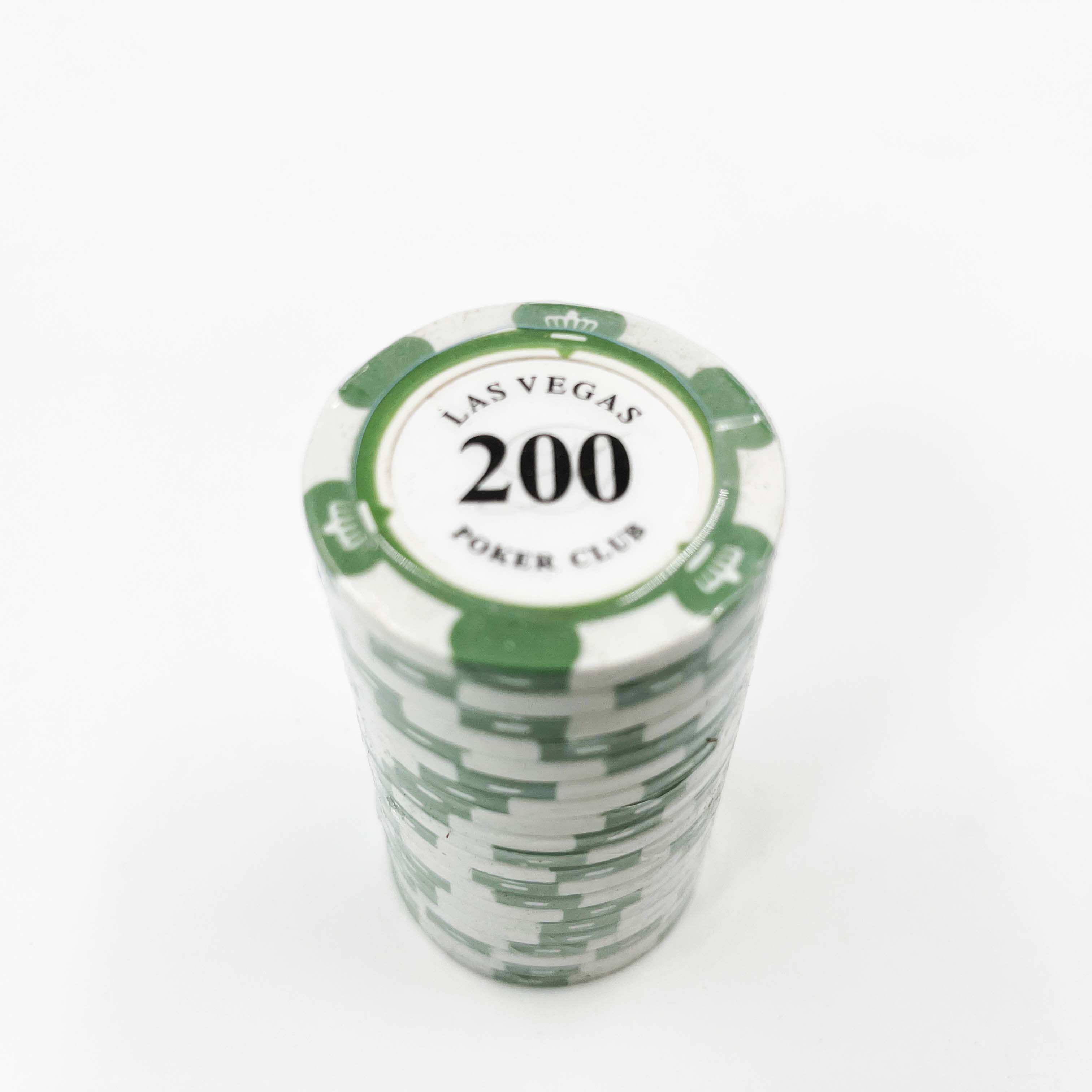 ชิปโป๊กเกอร์เกรดพรีเมี่ยมซื้อแบบแยกเหรียญ น้ำหนักขนาดมาตรฐานลาย Lasvegas (แบรนด์ Poker Club)