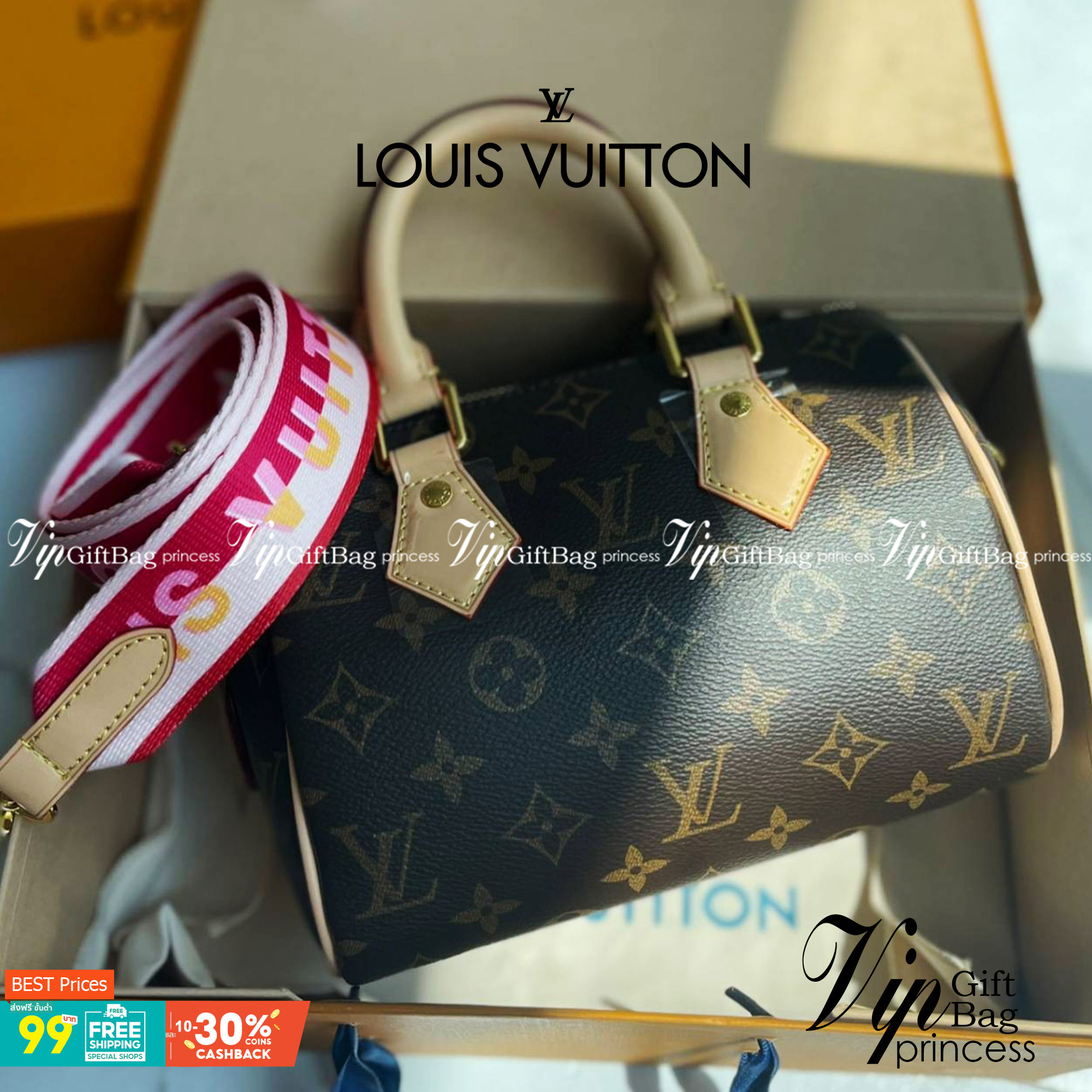 หนังแท้ LOUIS VUITTON POCHETTE SPEEDY BANDOULIÈRE 20 มาพร้อมสายผ้า มีให้เลือก2 สี ถ่ายสดจากสินค้าจริง ขนาดน่ารัก เป็น every look ที่หรูหรามากค่าา