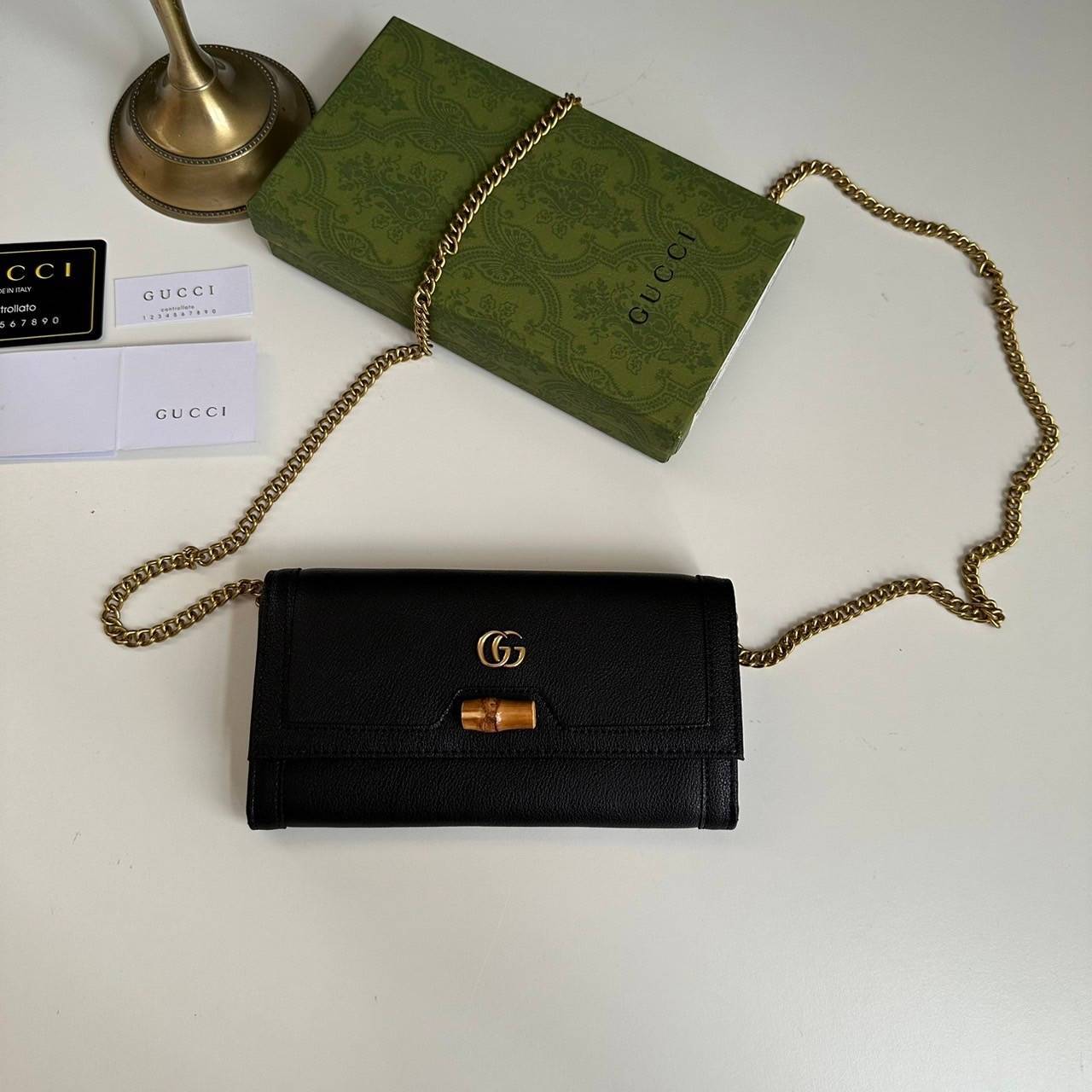 Gucci Diana chain wallet with bamboo / Gucci wallet Double G เกรดออริจินอล กระเป๋าสตางค์กุชชี่พร้อมสายโซ่ ภาพถ่ายจากงานขายจริง ใช้งานต่างประเทศได้