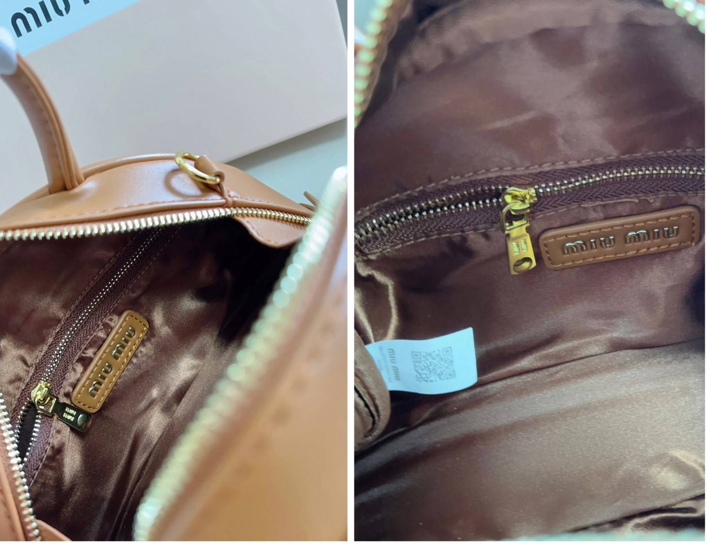 MIU MIU HALF-MOON TOP HANDLE BAG / Patent leather bowling bag / Miu Miu Leather top-handle bag กระเป๋าทรงพระจันทร์เสี้ยว หนังนิ่ม ลื่นเงา ตัดกับอะไหล่ทองได้ลงตัว