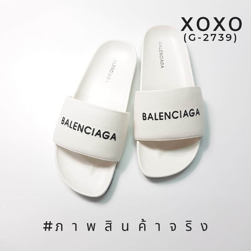 Balenciaga Sandels แตะชิค ใส่สบาย เรียบ หรู ดูแพงเกินราคาขาย วัสดุหนัง PU งานปักแบรนด์ งานสวย เรียบร้อย