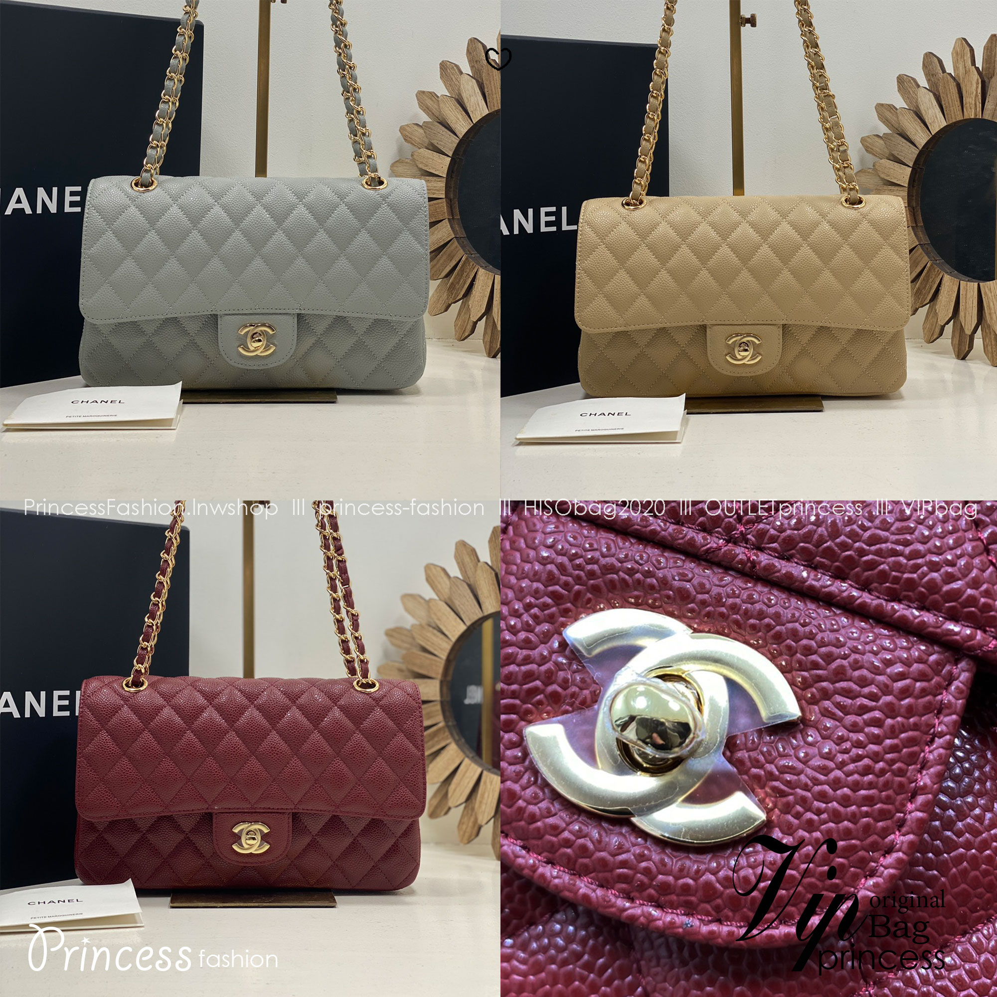 ORI หนังแท้ | CHANEL Classic Medium Flap Bag 25cm กระเป๋าสะพายคลาสสิกรุ่นยอดนิยมตลอดกาล ดีไซน์เรียบหรูหราขับผิว งานหนังแท้ อะไหล่ทองหรูหรา สุดยอดเดอะเบสท์ไอเท็ม