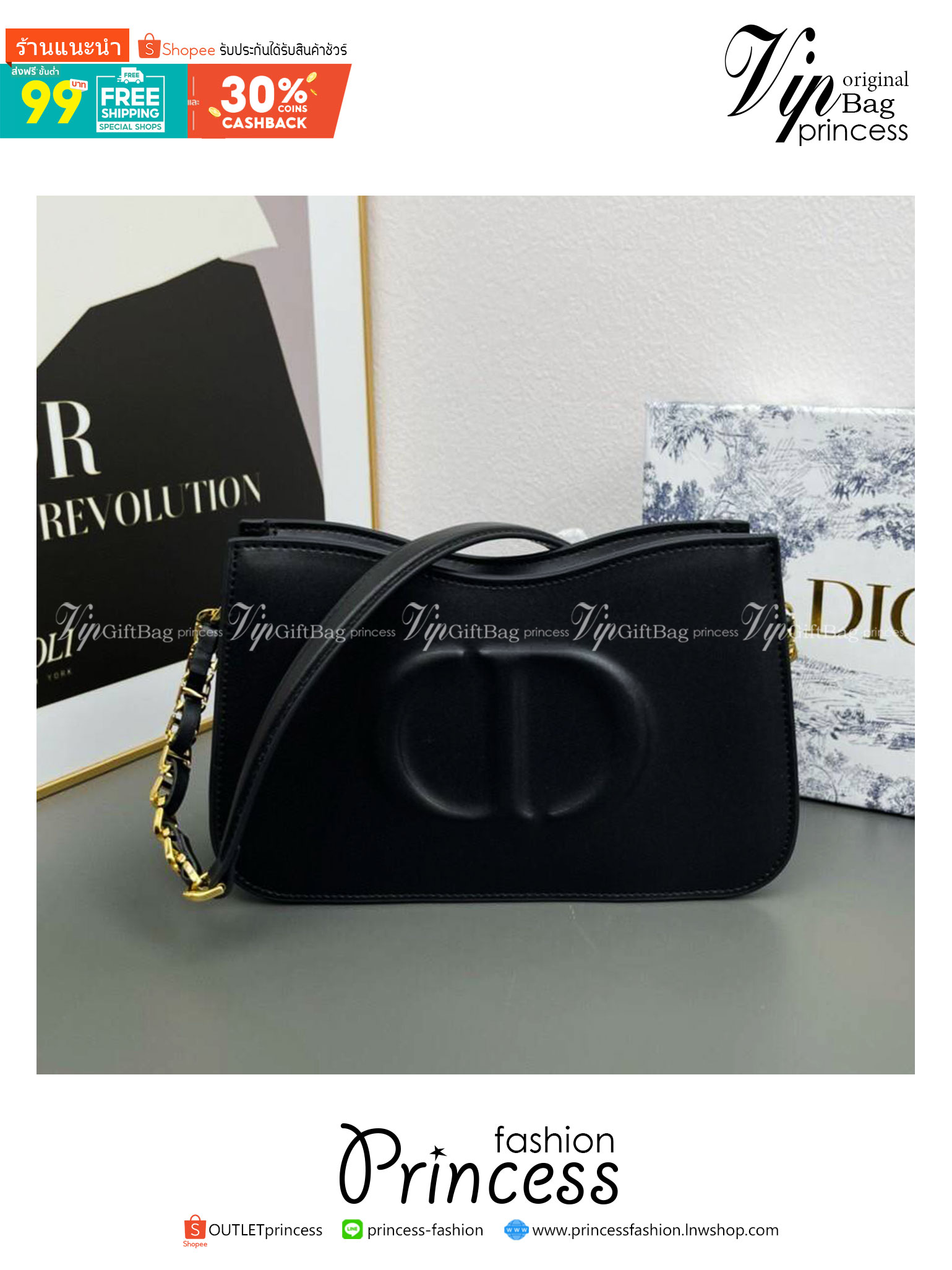 CD SIGNATURE HOBO MINI BAG leather Black / Dior Bag พร้อมส่ง กระเป๋าสะพายทรงโฮโบ รุ่นใหม่ล่าสุด Winter 2023 สวยหรูหราเป็นเอกลักษณ์แบรนด์ **สินค้าเกรดออริจินอล 1:1 สลับแท้