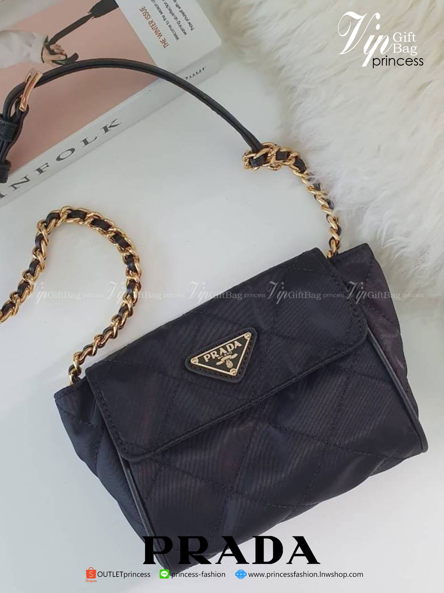 PRADA พรีเมี่ยมกิ๊ฟแท้ 100% ส่งตรงจากเคาเตอร์ต่างประเทศ นานๆจะมาทีคะ *ขนาดมินิปุ๊กปิ๊ก กับแบรนด์ Prada