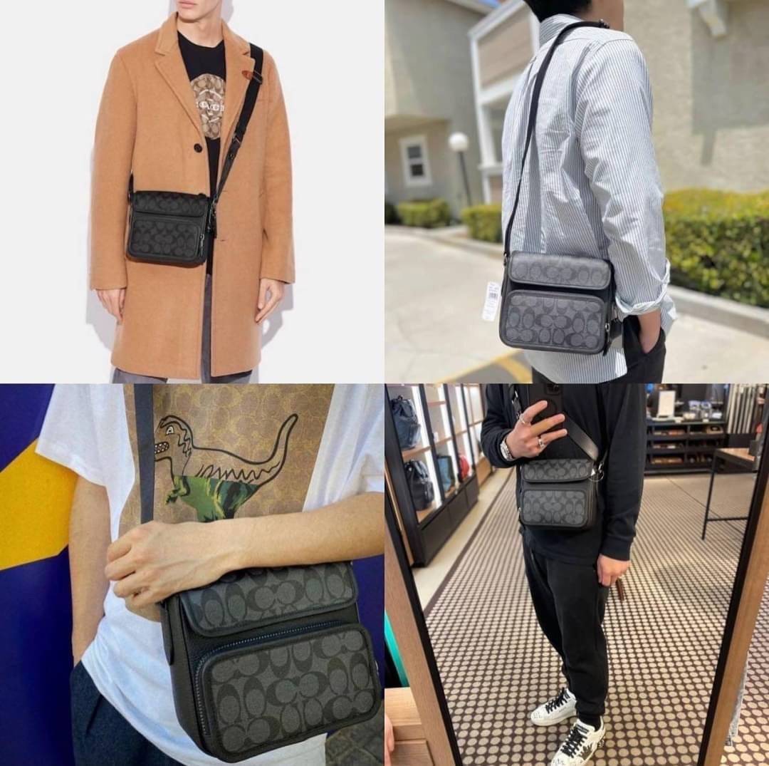 COACH SULLIVAN FLAP CROSSBODY IN SIGNATURE ((C9870)) ความเท๋ ความหล่อ ยกให้รุ่นนี้เลยค่าา พร้อมส่งก่อนใคร! ทรง สวยเก๋ กระเป๋าสะพายแบบครอสบอดี้ร์ของคุณผู้ชายเค้าเลยค่ะ หนังแท้2แบบสวยงาม น่าใช้มากๆ