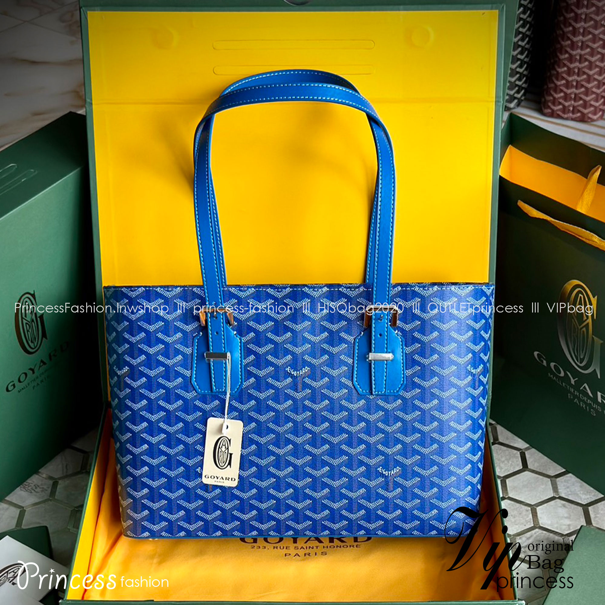 GOYARD Goyardine Sac Marie Galante MM / GOYARD Tote Bag กระเป๋าทรงโท้ทจุของได้เยอะ งานสวยเนี๊ยบ เกรดออริ สลับแท้ 1:1 ใช้ต่างประเทศได้