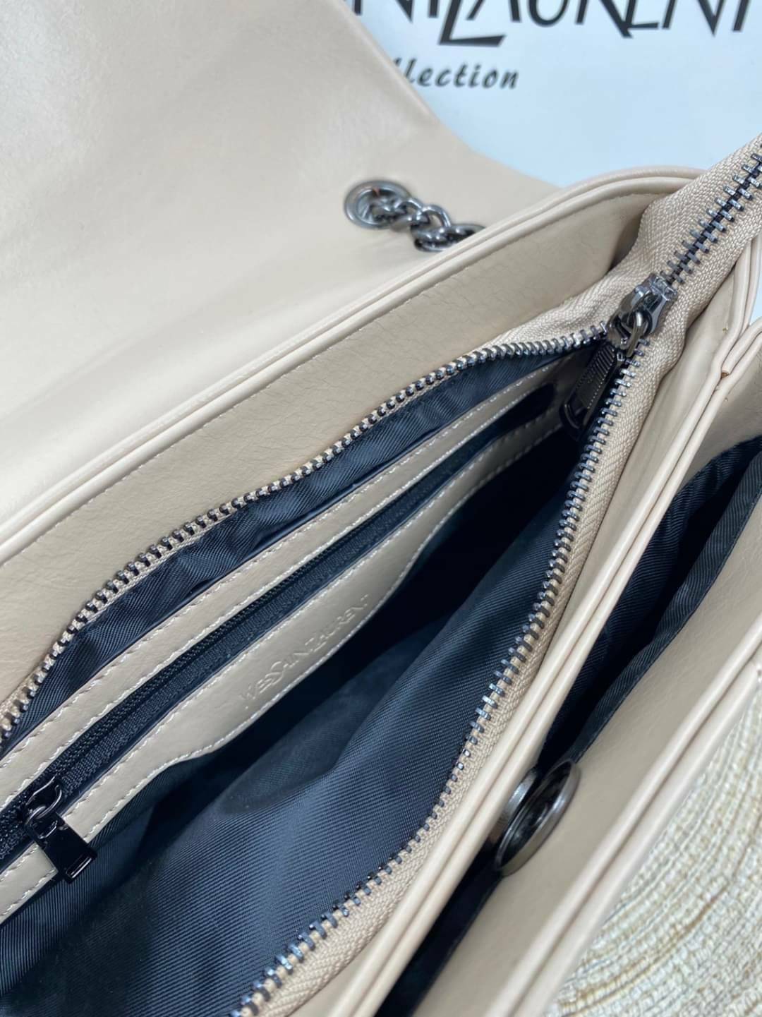 VIP 🥂 YVES SAINT LAURENT Large Sunset Shoulder Bag / YSL Shoulder Bag 11" ภาพสินค้าถ่ายจากงานขายจริง พร้อมส่งที่ไทย