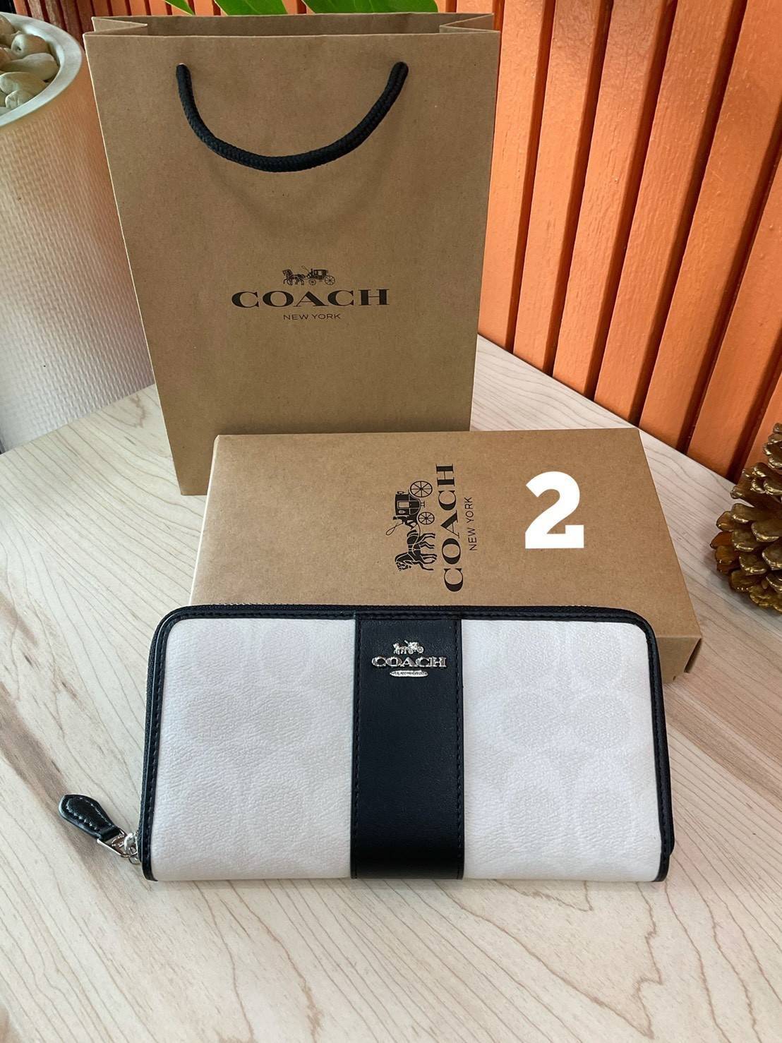 ของแท้ 💯% COACH ACCORDION ZIP WALLET IN SIGNATURE CANVAS (F54630) New Coach กระเป๋าสตางค์ใบยาว
