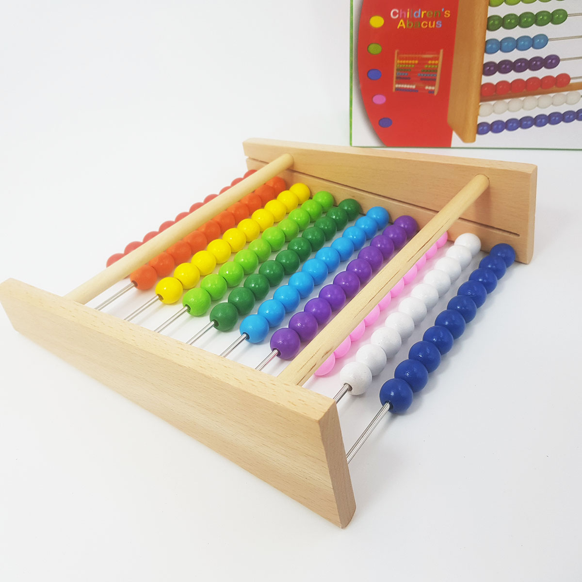 ลูกคิด10หลักแนวตั้งขาตั้งไม้