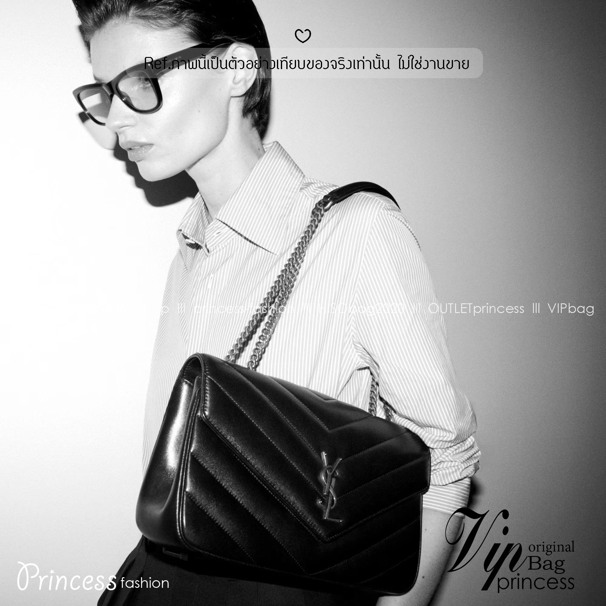 ORI หนังแท้ | 28cm YSL LOULOU medium in MATELASSÉ กระเป๋าสะพายสายโซ่าีทองหรูหรา งานหนังแท้เนื้อนุ่มตะเข็บเย็บลายเชฟรอนสวยหรูโดดเด่นเป็นเอกลักษณ์ 🤍 เกรดออริจินอล หนังแท้