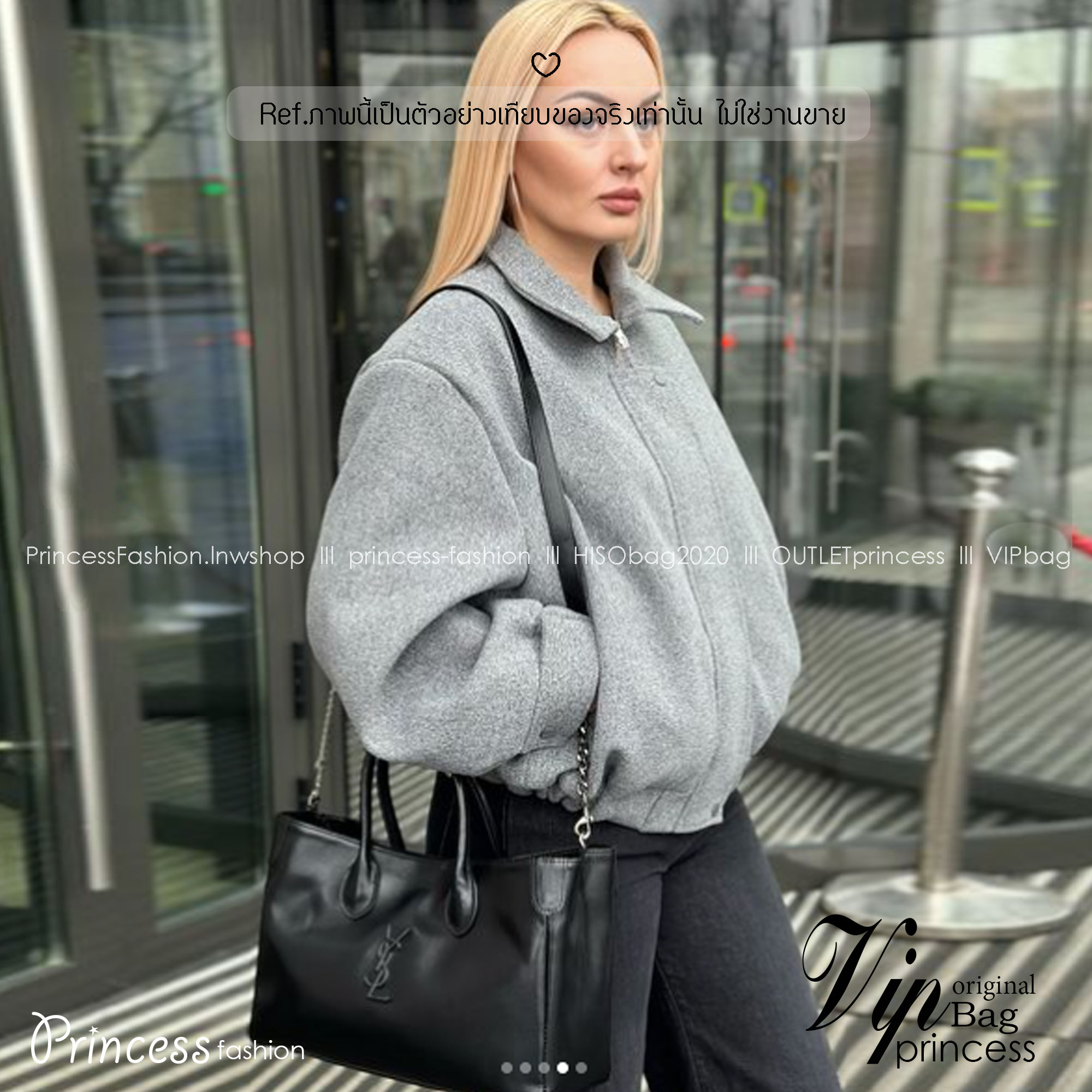 YSL Raphael Tote Bag กระเป๋าสะพายทรงโท้ทคอลใหม่ ขนาดกำลังสวย จุของได้เต็มที่ รูปทรงคลาสสิคชวนใช้ แต่งโลโก้หนังยับโดดเด่นเป็นเอกลักษณ์