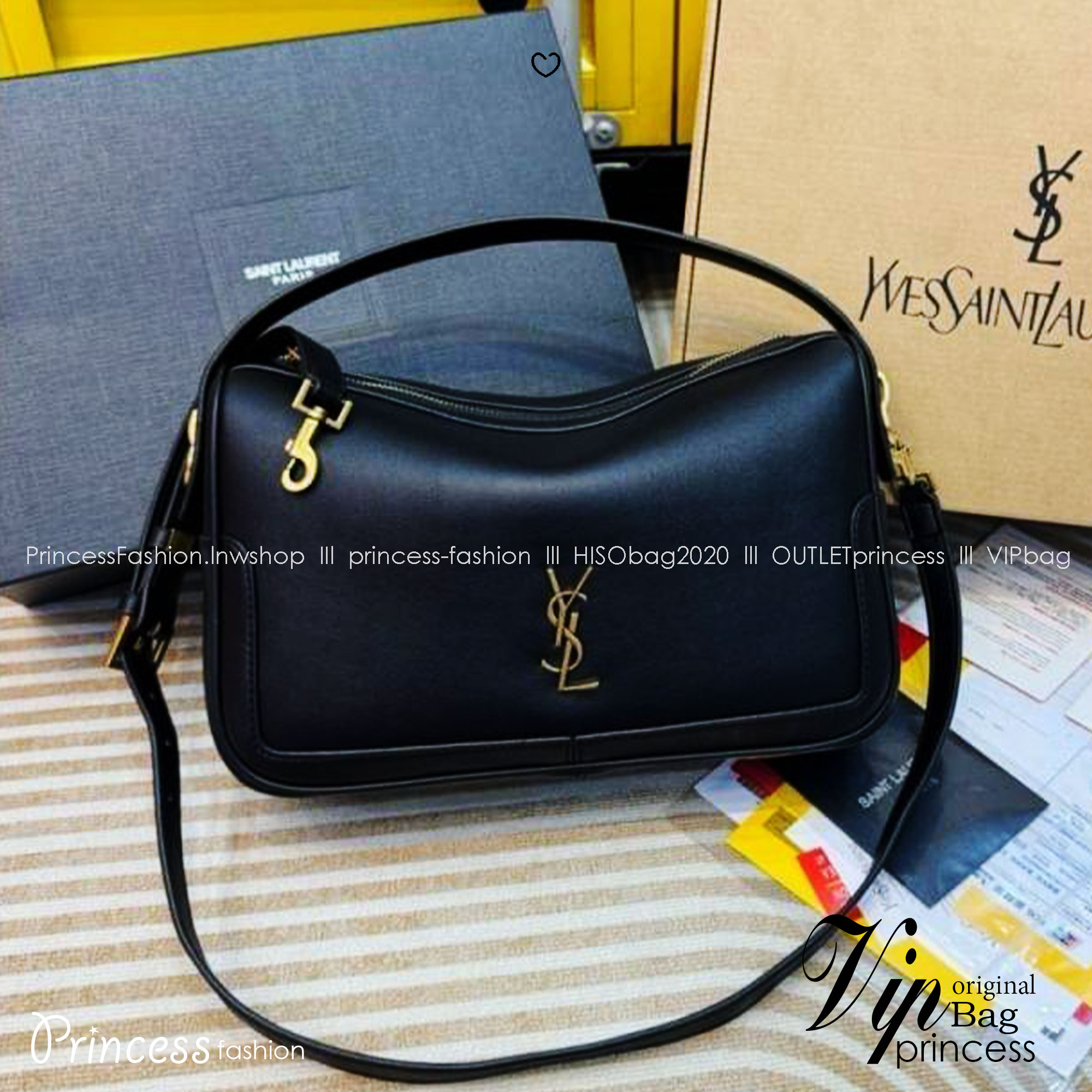 YSL Camera Supple Bag กระเป๋าสะพายทรงกล้องใบขนาดกลาง มีหูจับถนัดมือ งานหนังสวยเต็มใบ จุของได้เยอะ ดีไซส์เรียบหรูดูแพง ใบจริงสวยน่าใช้มากค่ะ
