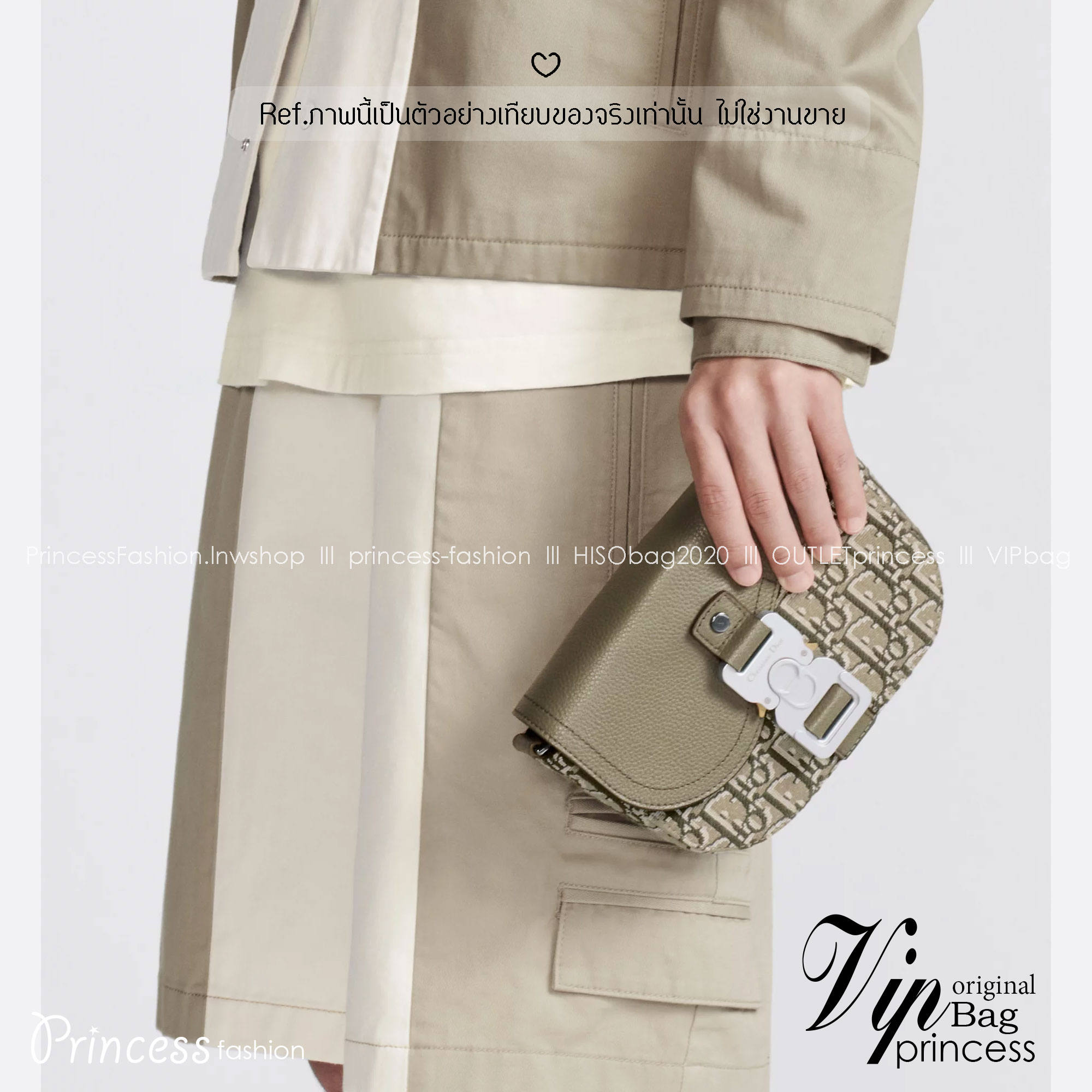 DIOR MINI Saddle Messenger Bag with Flap / Khaki / Black / Oblique Jacquard with Grained Leather กระเป๋าสะพายทรงแมสเซ็นเจอร์ รุ่นยอดนิยมของท่านชาย เกรดท็อปออริ สลับแท้ 1:1