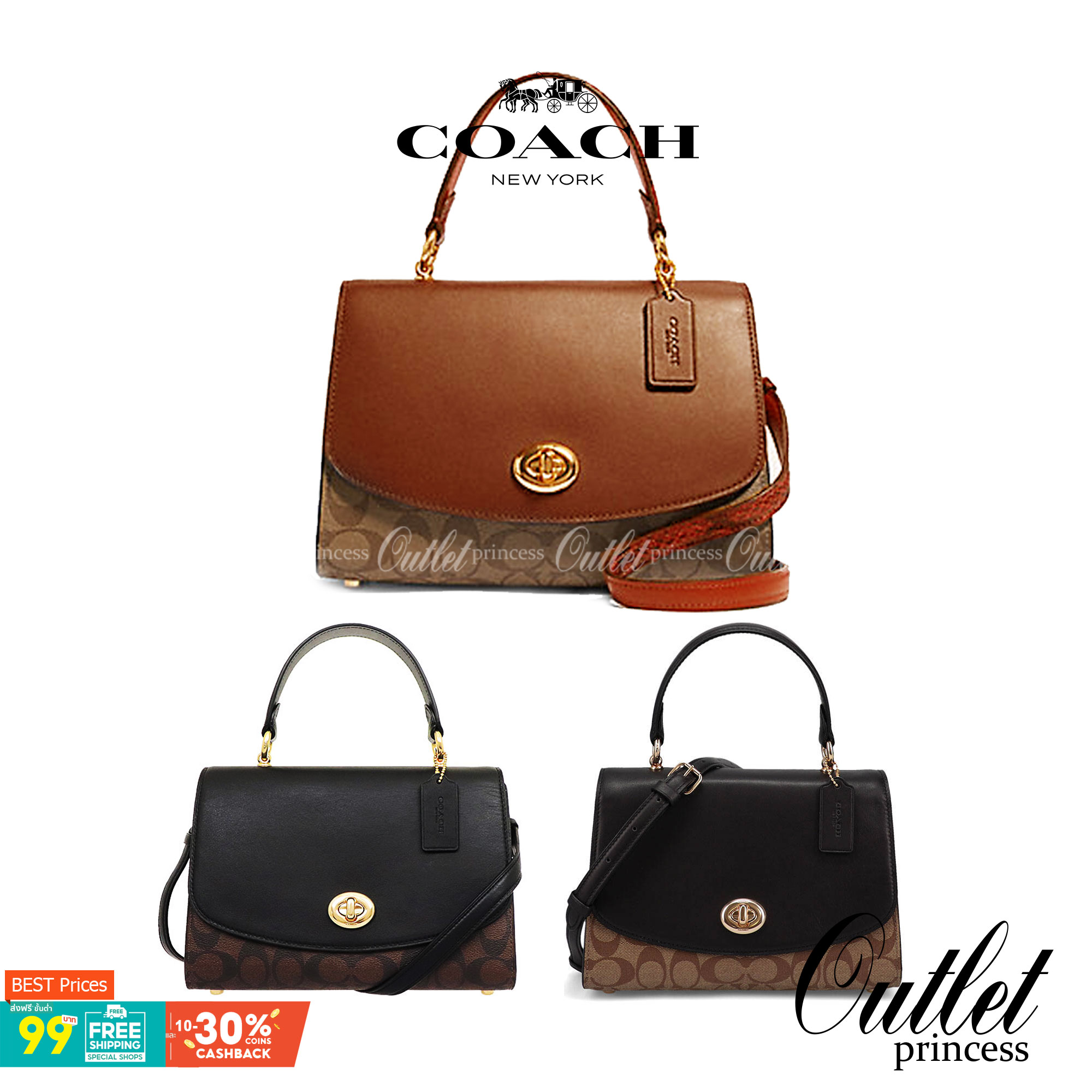 สวย หรู ดูดี รุ่นนี้กัยเลยค่า!! COACH TILLY TOP HANDLE SATCHEL IN SIGNATURE ((76620)) พร้อมส่งความสวย ห้ามพลาดค่ะ! กระเป๋าหิ้ว//คล้องมือ//สะพายข้างได้ ทรงสวย หนังแท้เรียบ+ลายCได้สวยงามค่ะ เปิดปิดกระเป๋าแบบหมุนล็อค ภายในมีช่องหลักใส่ของ2ช่อง สามารถใส่กระเป