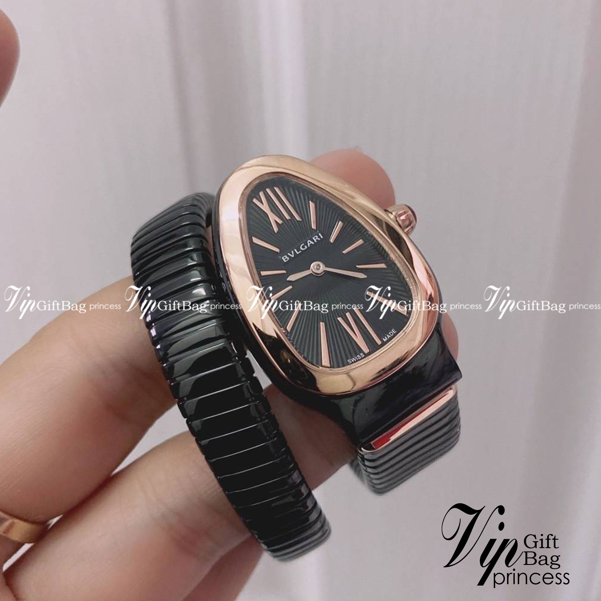 BVLGARI SERPENTI WATCH 24mm 26mm นาฬิกาบุลการี รุ่นหน้าปัดไม่มีเพชร นาฬิกาผู้หญิง ระบบถ่าน Quartz ภาพสินค้าถ่ายจากงานขายจริง