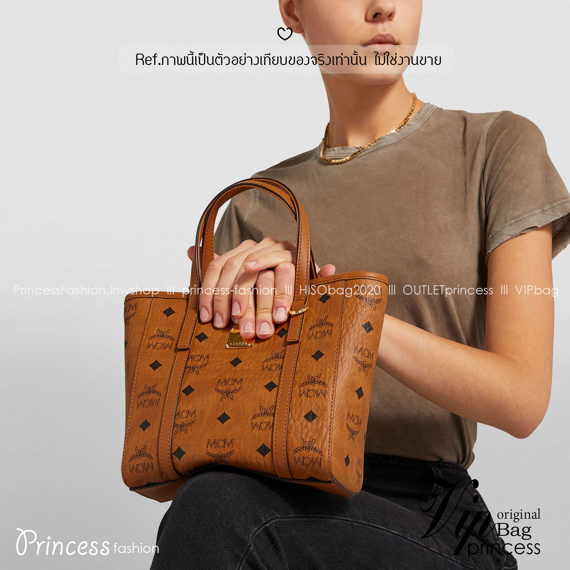 M.C.M MINI TONI SHOPPER IN VISETOS กระเป๋าถือ/สะพายข้าง ทรงโท้ทไซส์มินิ สวยคลาสสิค เกรดท็อปออริ 1:1 สลับแท้ ใช้งานต่างประเทศได้