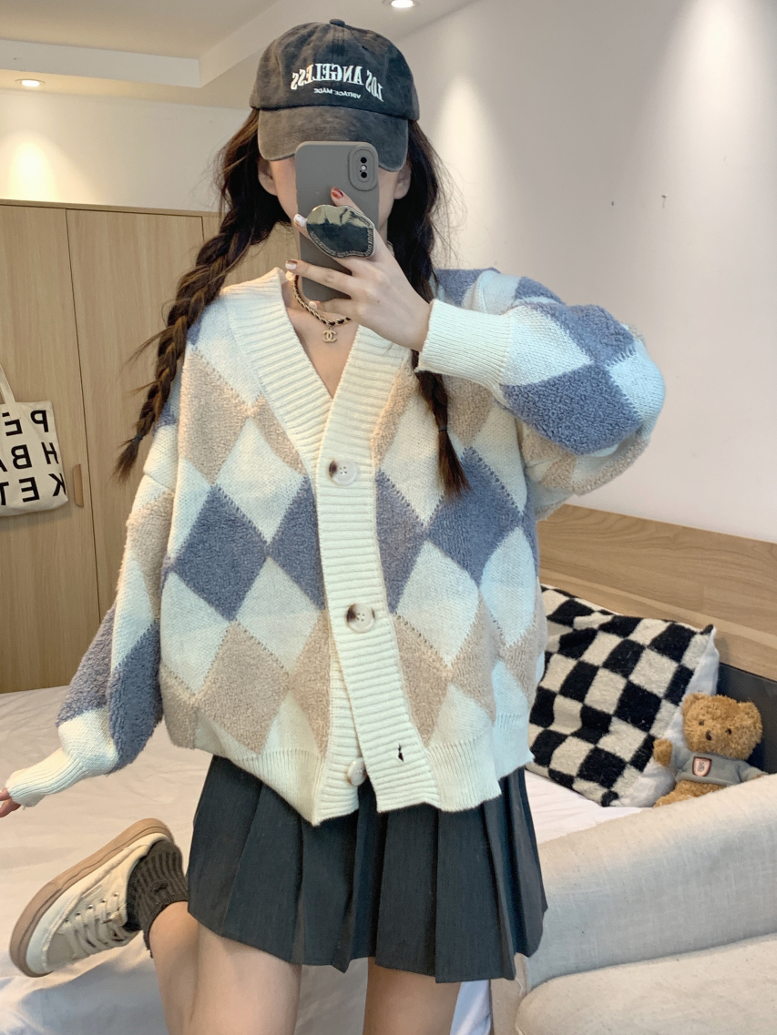 พร้อมส่ง 🍄🥬📒 Anita sweater เสื้อไหมพรมแขนยาวน้องเป็นผ้าทอลายเป็นเลเยอร์ (38228)