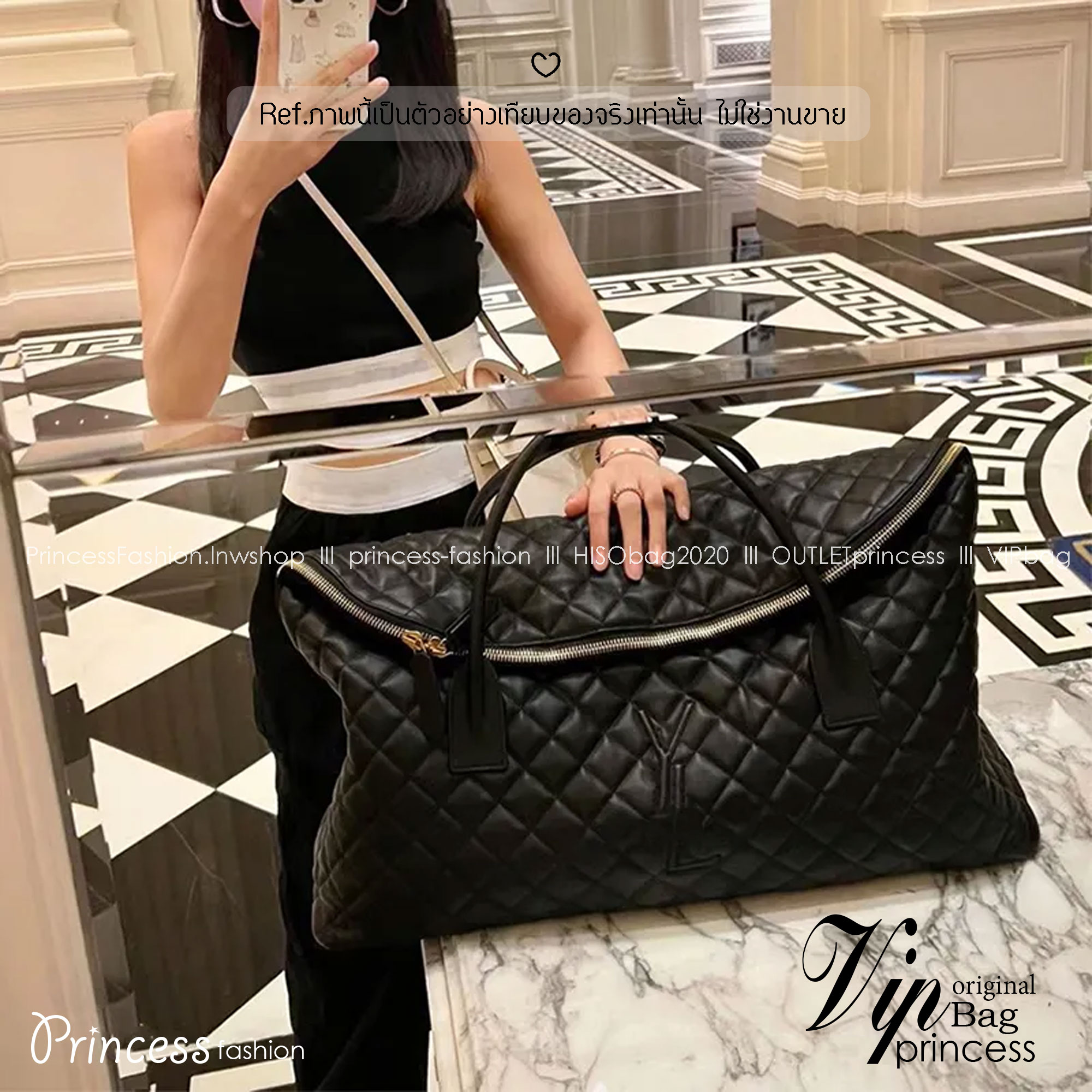 YSL ES GIANT TRAVEL BAG IN QUILTED LEATHER กระเป๋าเดินทางใบใหญ่ ดีไซน์รูปทรงเก๋ ใหม่ล่าสุด ไอเท็มที่ตัวมัมตัวแม่ต้องมี ใบนี้คือที่สุดจริงๆ