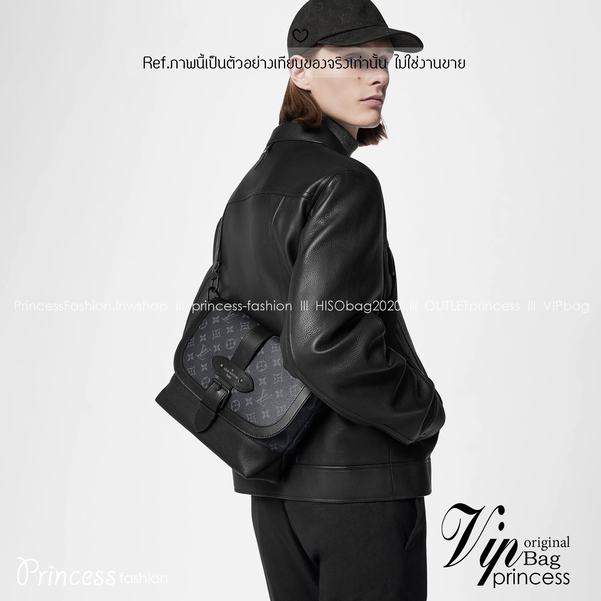 LV Saumur Messenger Bag Monogram Eclipse Canvas Bag กระเป๋าสะพายทรงแมสเซ็นเจอร์ ดีไซน์ทันสมัย คอลเลคชั่นสุดหล่อ ดีไซน์คลาสสิคแฝงดีเทลความหรู