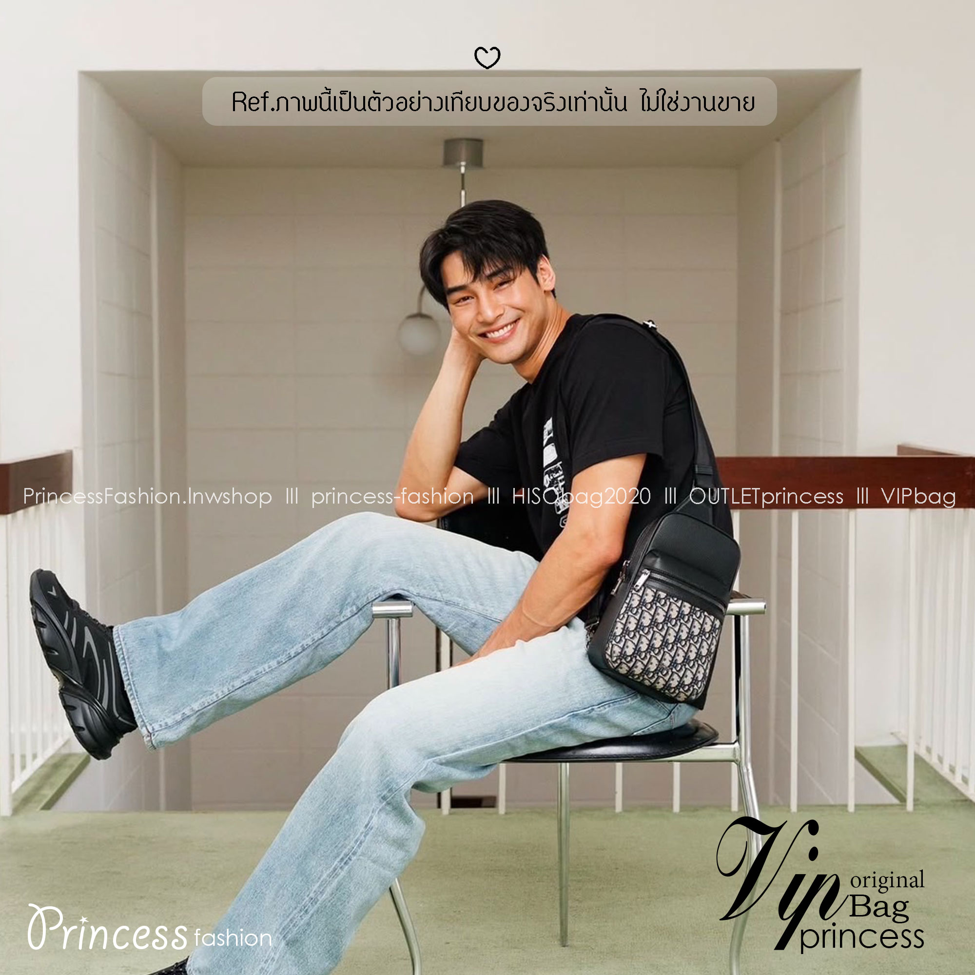 DIOR Sling Bag Rider 2.0 Oblique jacquard fabric กระเป๋าสะพายคาดอก หนังแท้ แคนวาสแท้ สง่างามเหนือกาลเวลา มีไว้ไม่มีเอาท์ ท่านชายควรมีมากค่ะ