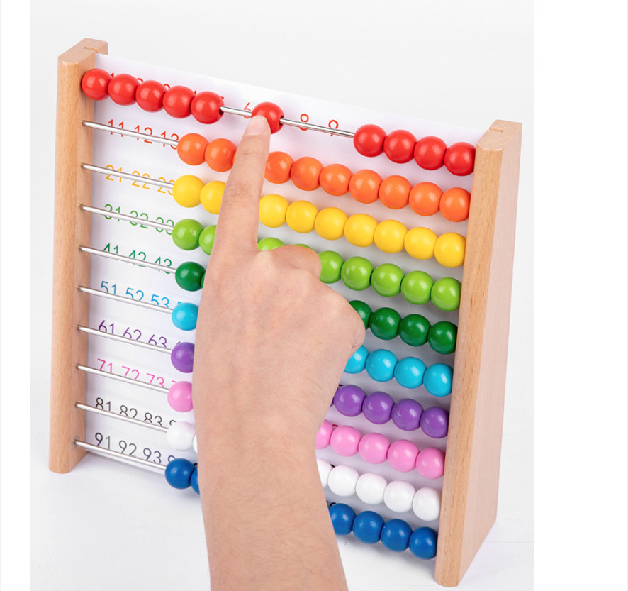 ลูกคิด10หลักแนวตั้งขาตั้งไม้