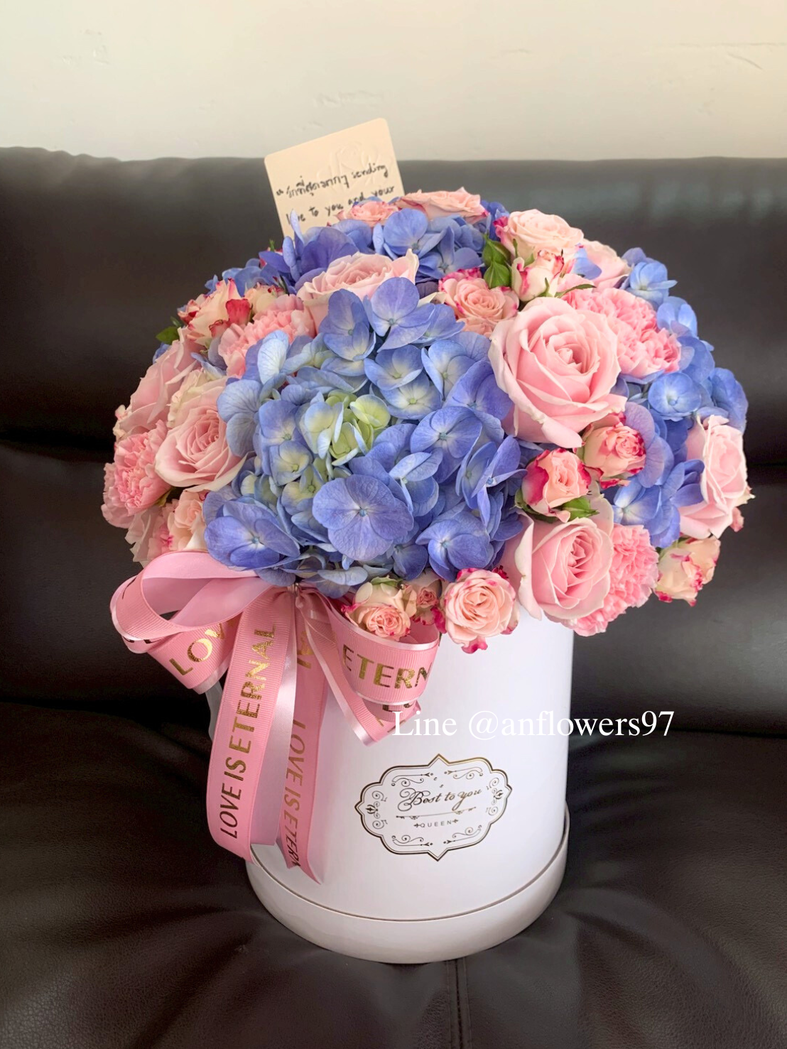 Flowers box ดอกไม้โทนสีชมพูฟ้า