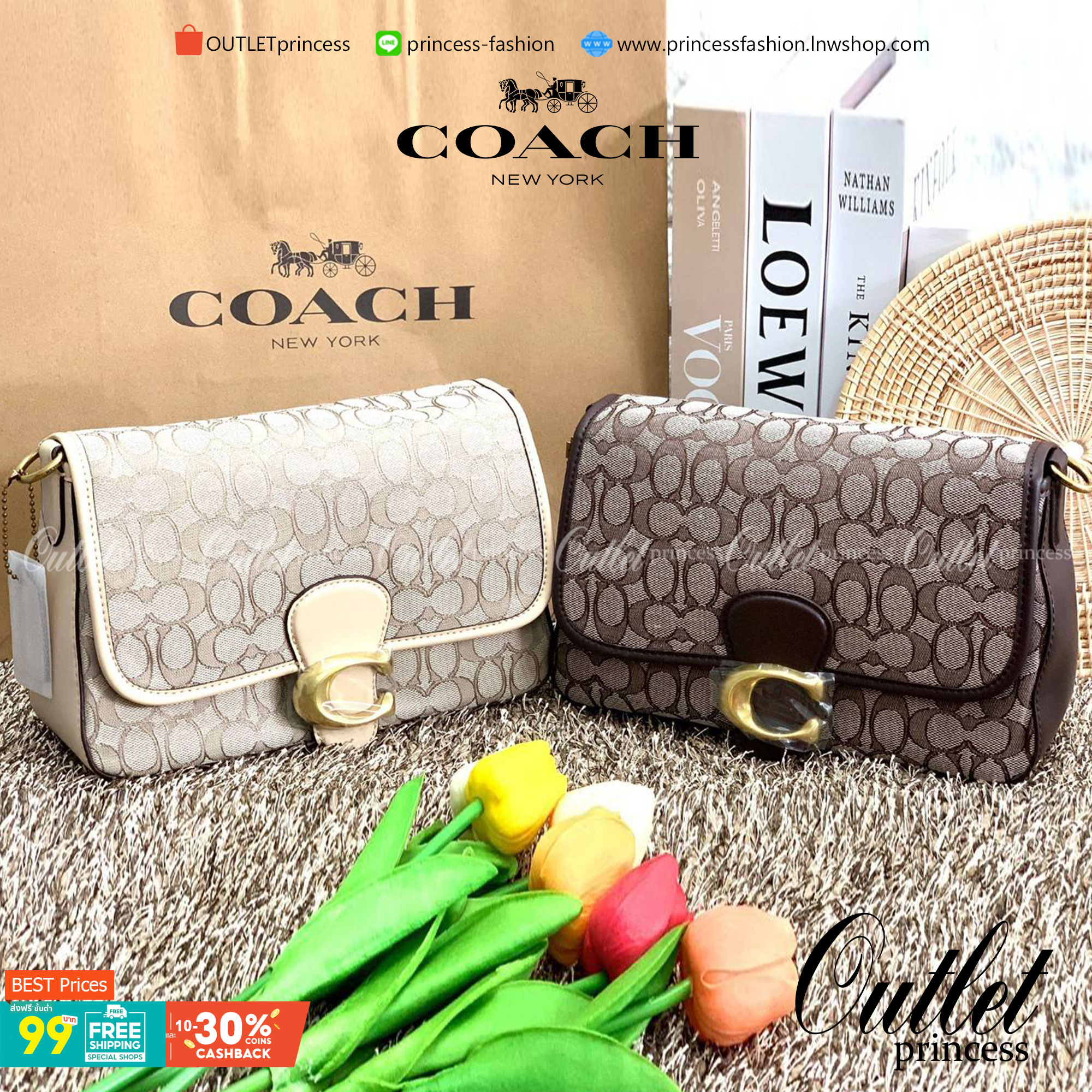 สวย คลาสสิคมากๆจ้าา COACH SOFT TABBY EUROPEAN CLASSIC UPGRADE PORTABLE BAG((C4821)) พร้อมส่งทันทีค่ะ สินค้าออกใหม่!! กระเป๋าหิ้ว//สะพายข้างได้ สุดคุ้ม! วัสดุ jacquard+หนังแท้ ได้สวยงาม คลาสสิคมากๆค่ะ น้ำหนักเบา เปิดปิดแบบกระดุมแม่เหล็กเป็นอะไหล่โลโก้แบรนด