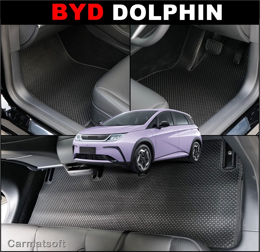 พรมปูพื้นรถยนต์ BYD DOLPHIN ยางปูพื้นรถยนต์ พรมกระดุม บีวายดีดอลฟิน พรมกระดุมเม็ดเล็กpvc เข้ารูป 3ชิ้น
