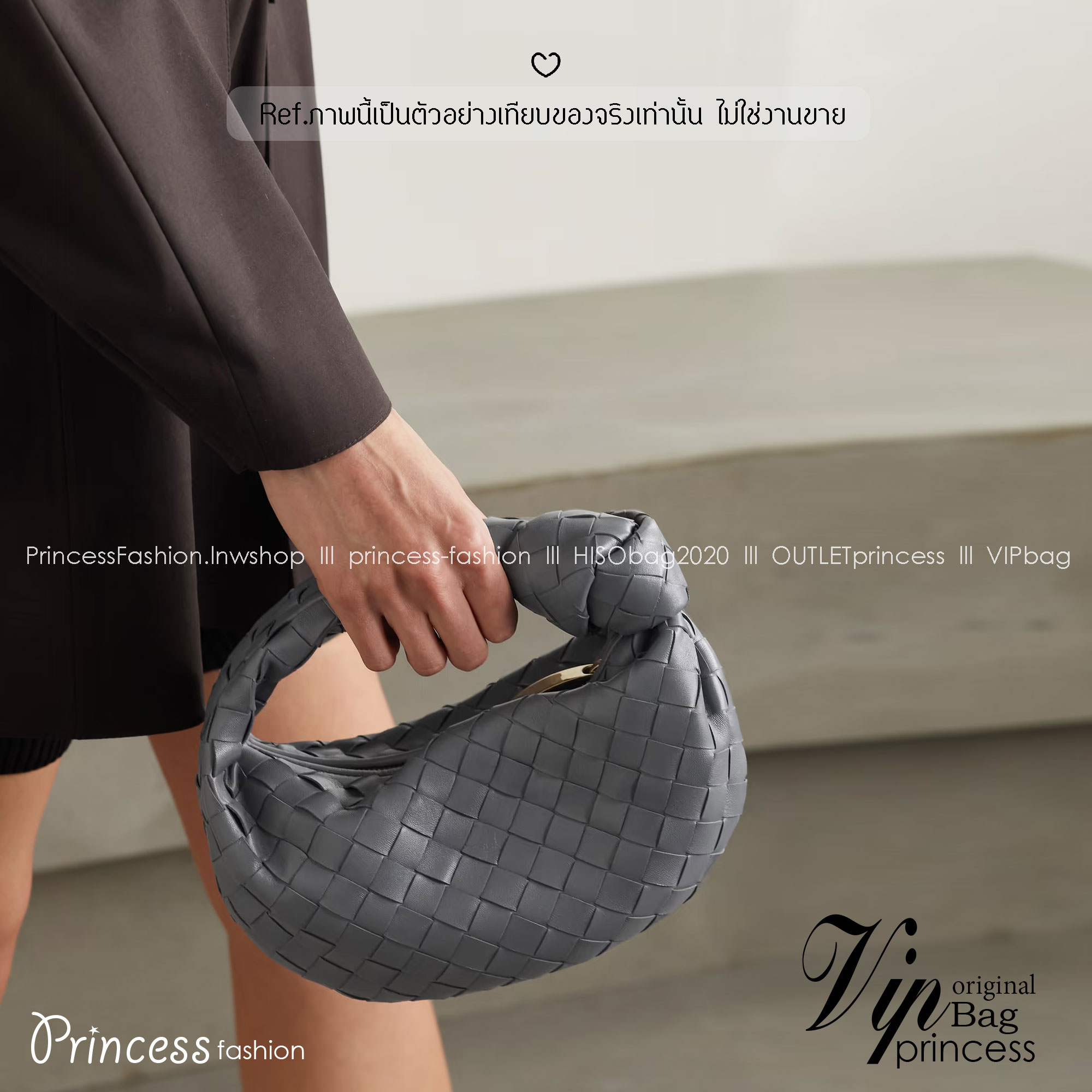 BOTTEGA Denim Mini Jodie Top handle bag 24cm / BOTTEGA Clutch Bag กระเป๋าถือ วัสดุเดินิมคอตตอน ดีไซส์สานมัดปมเป็นเอกลักษณ์ เกรดออริ 1:1 ใช้งานต่างประเทศได้